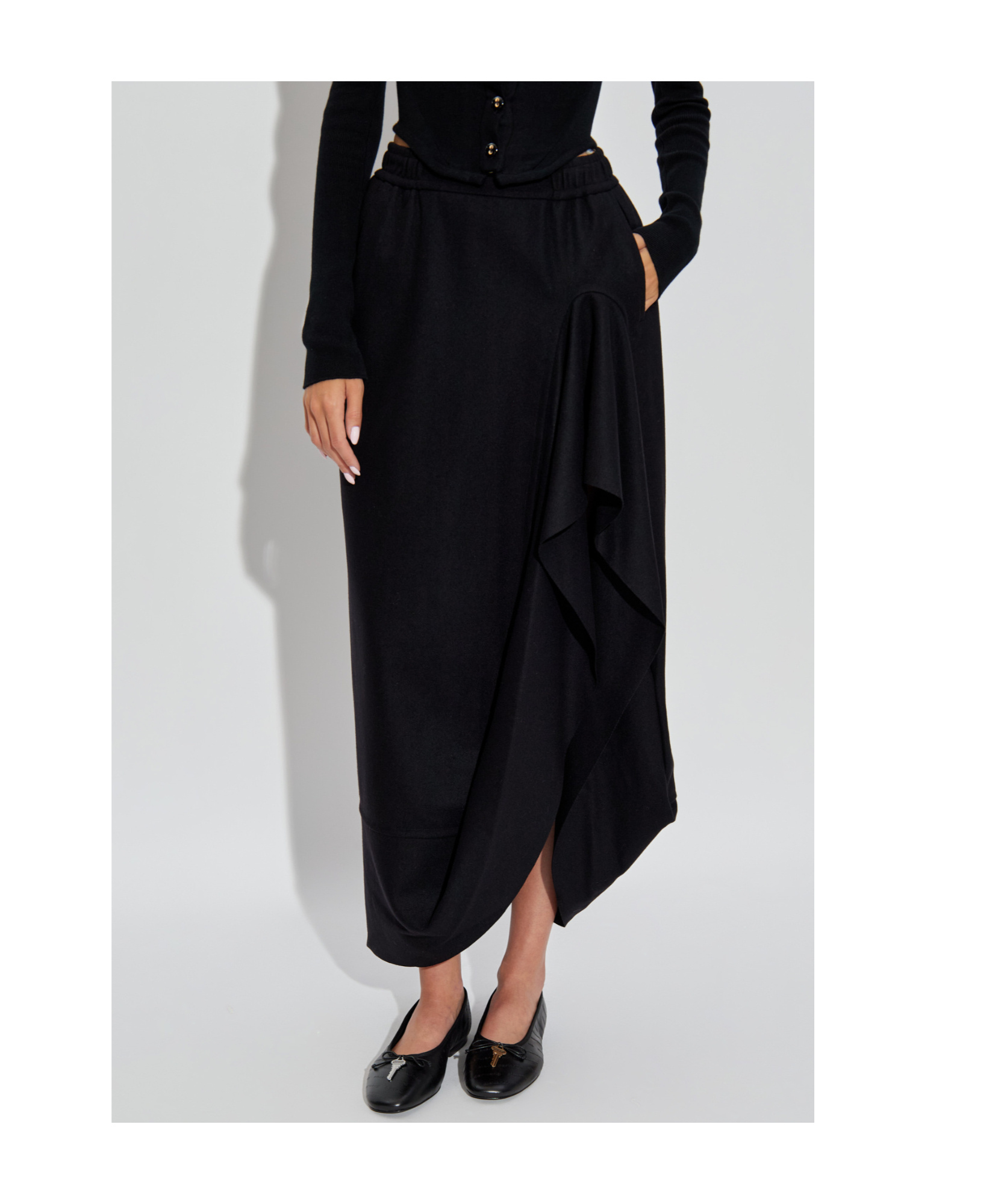 Vivienne Westwood Ruffled Pocketed Asymmetrical Skirt In Black