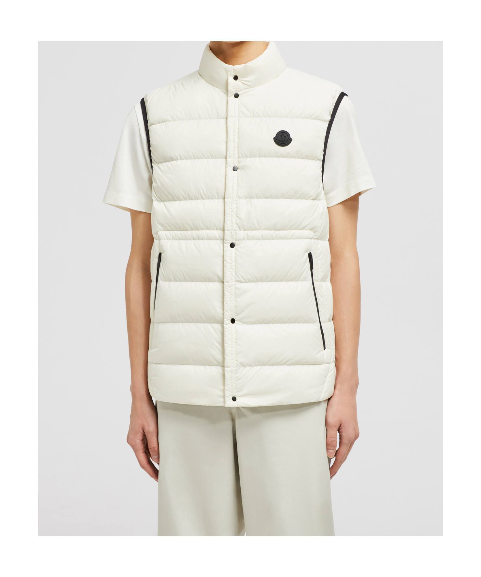 Shop Moncler Plaret Down Gilet In Nude