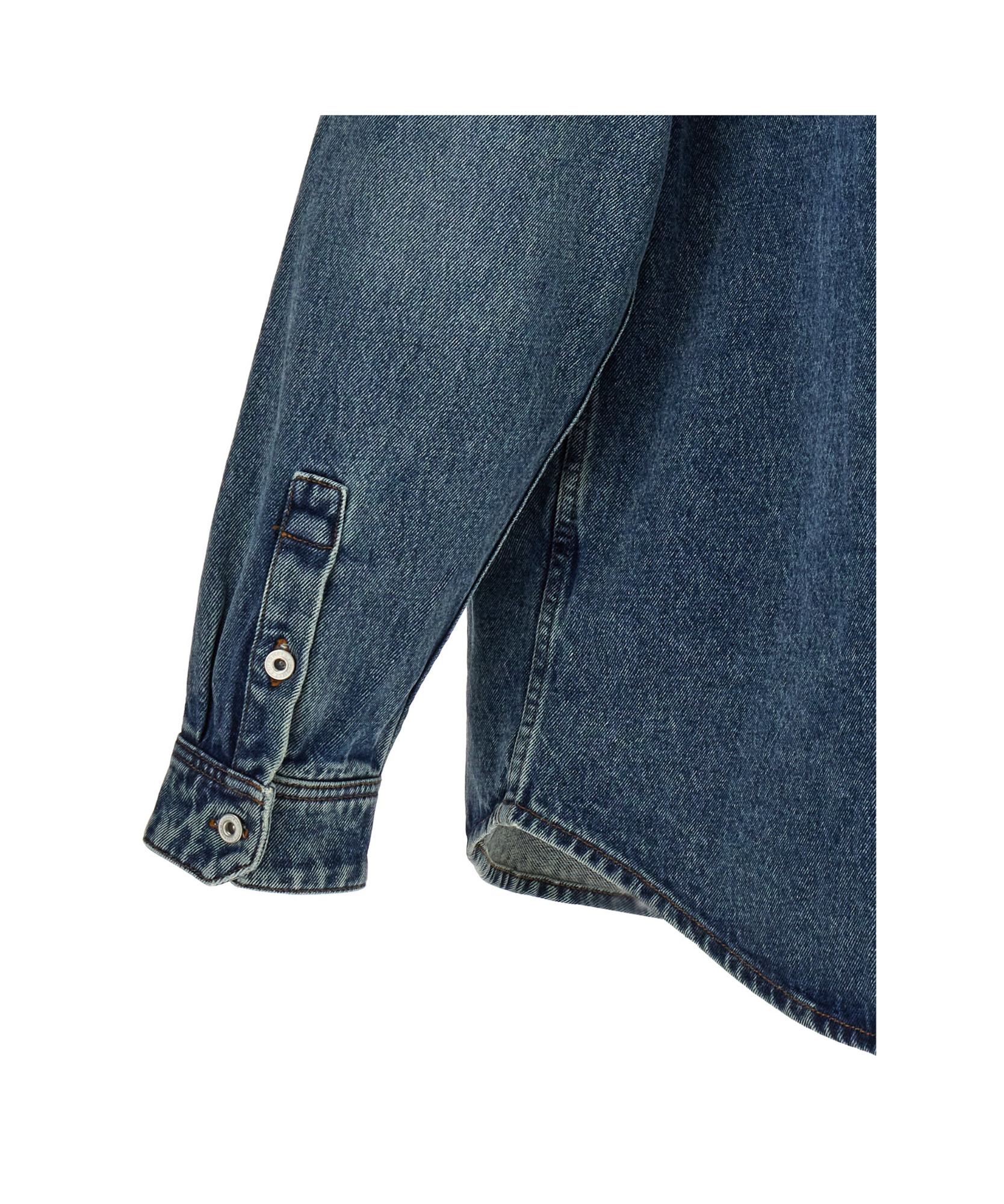 Y/project 'parisian Patchwork Distressed Embroidered Shirt' In Blue