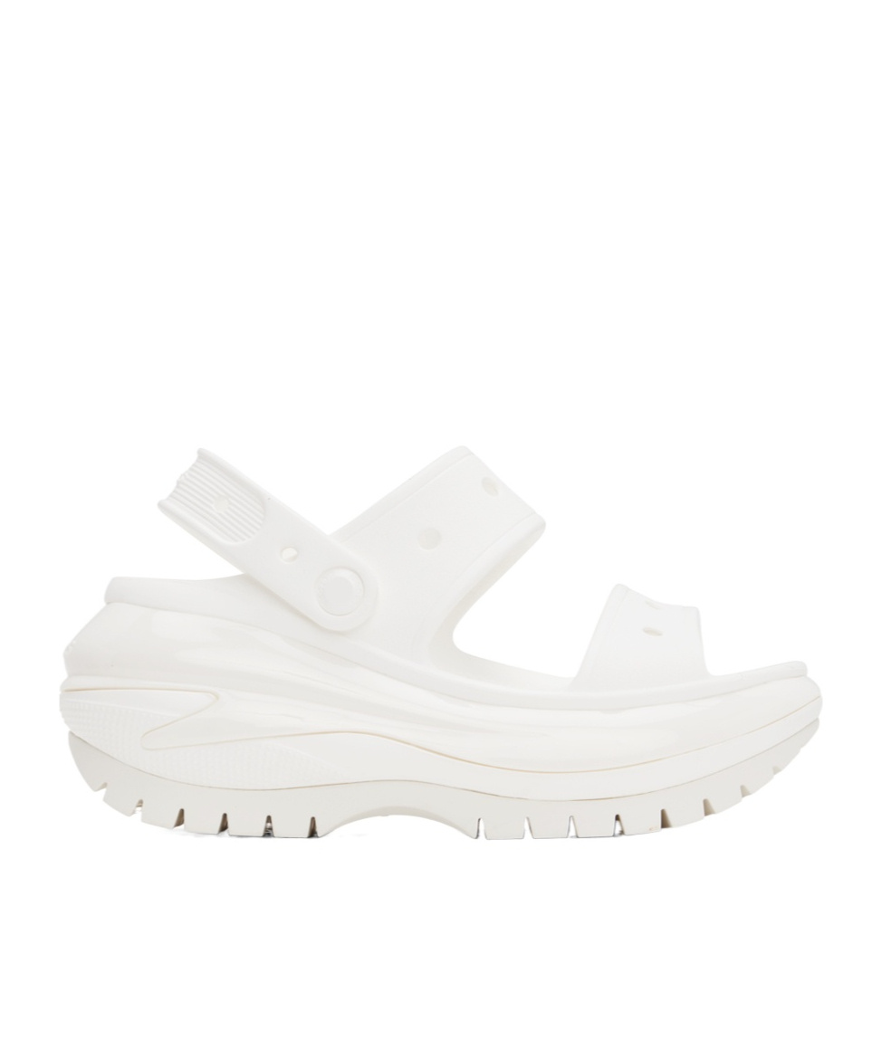 Crocs Logo Embossed High-heeled Sandals In White