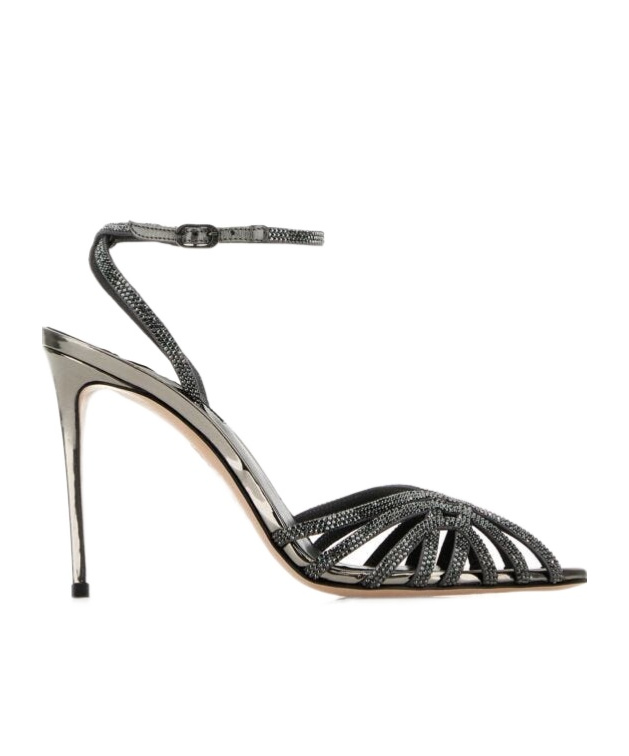 Le Silla Embellished Leather Embrace Sandals In Black