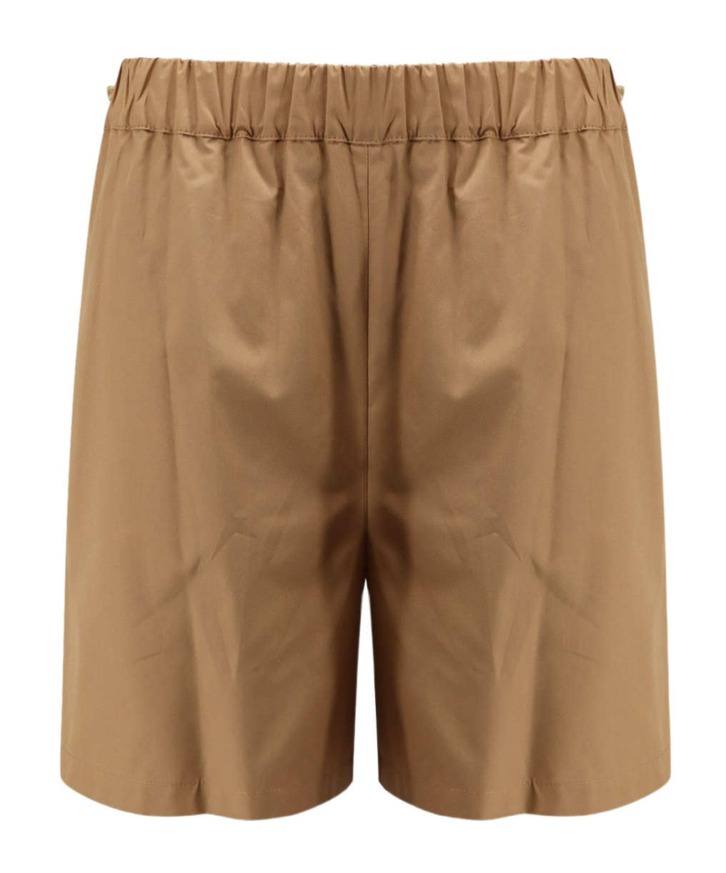 Max Mara Elastic Waist Shorts In Brown