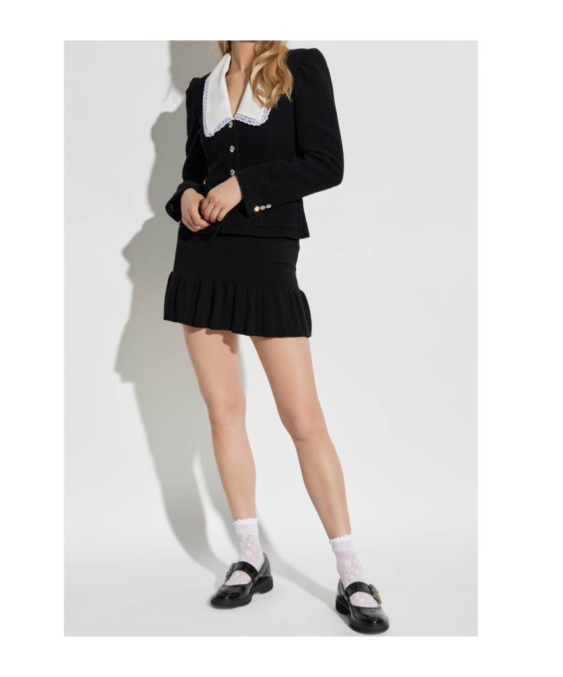 Alessandra Rich Long Sleeve Casual Jacket In Black