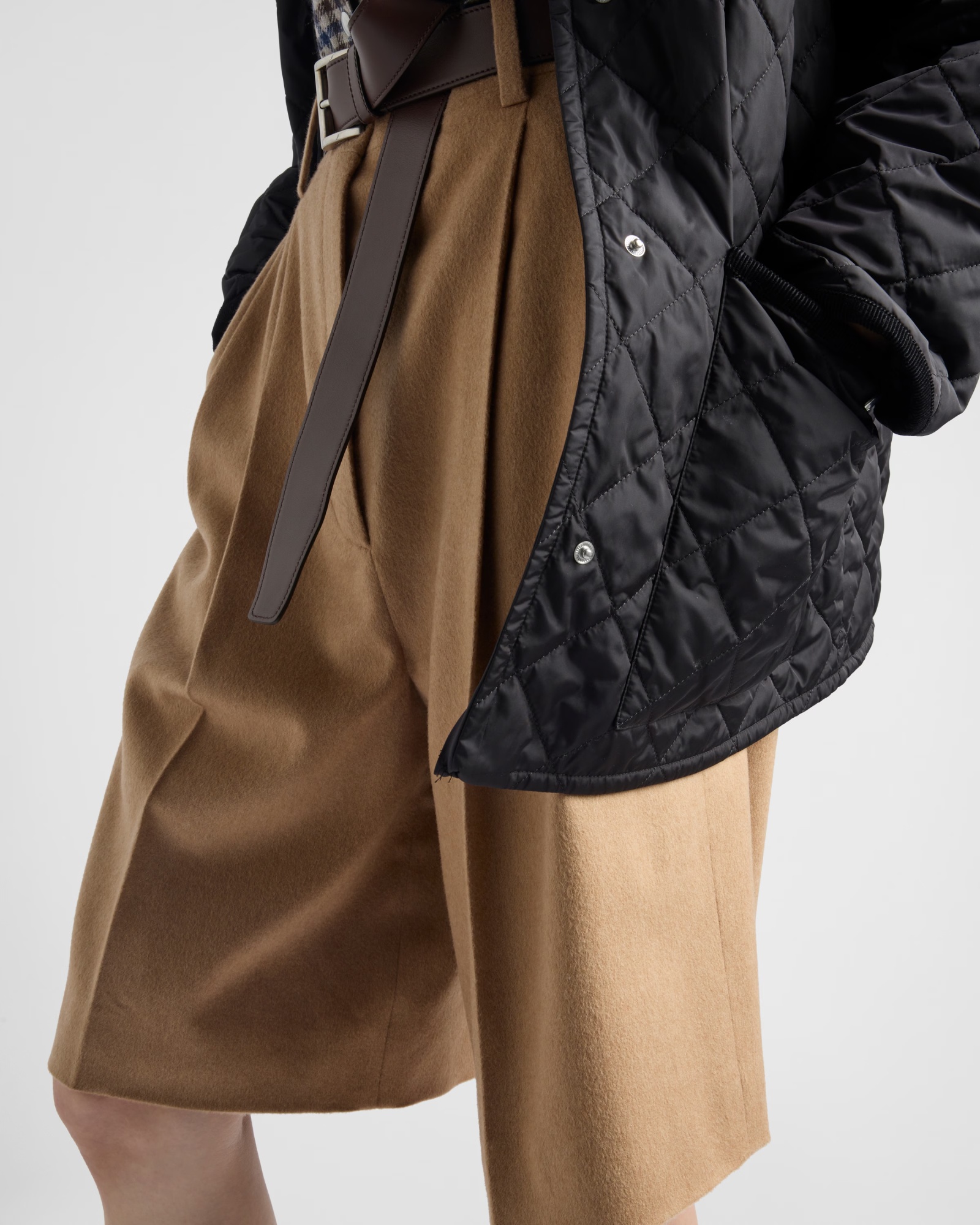 Prada Welt Pocket Shorts In Brown