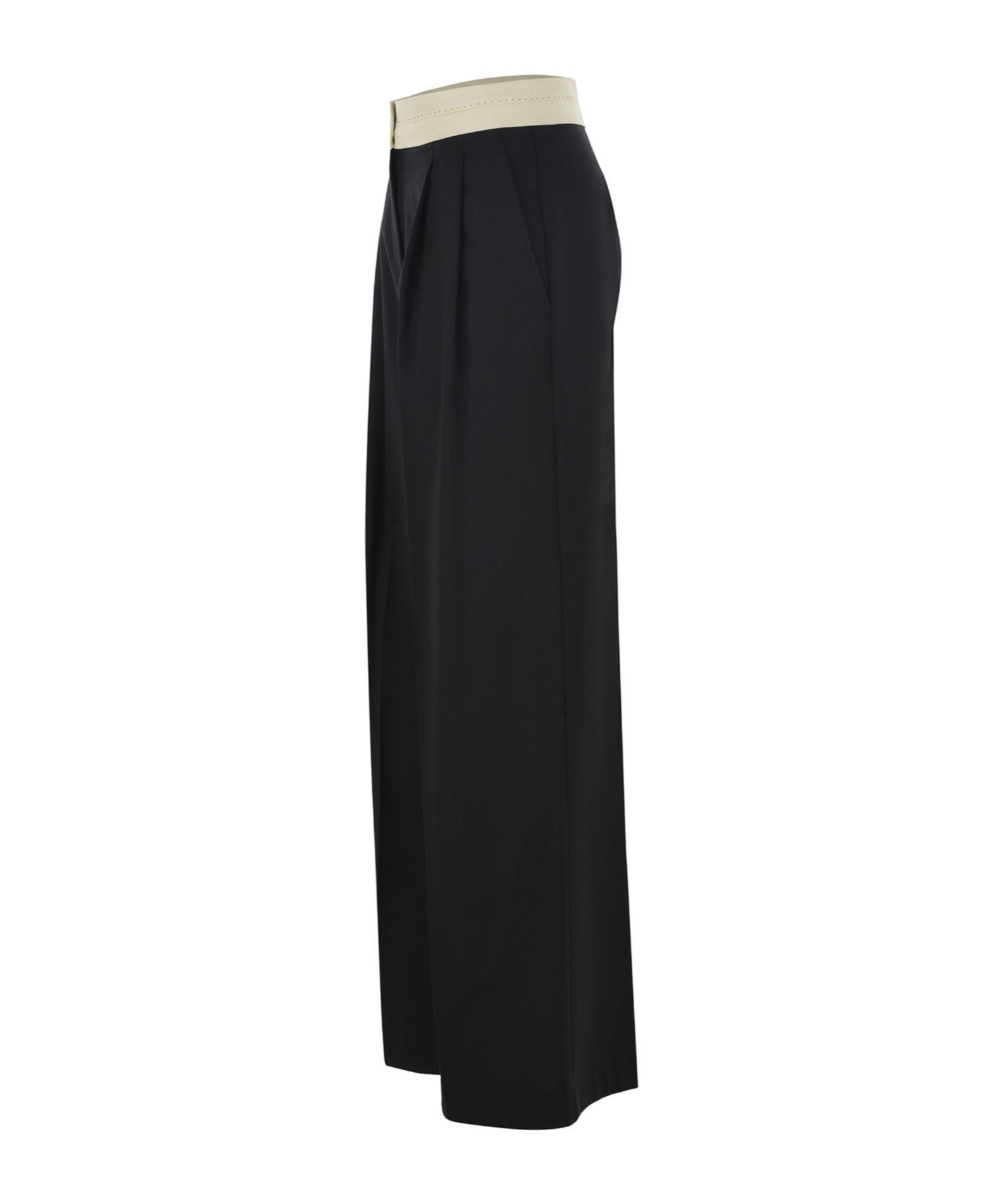 Alysi Color-block Wide Leg Trousers In Black