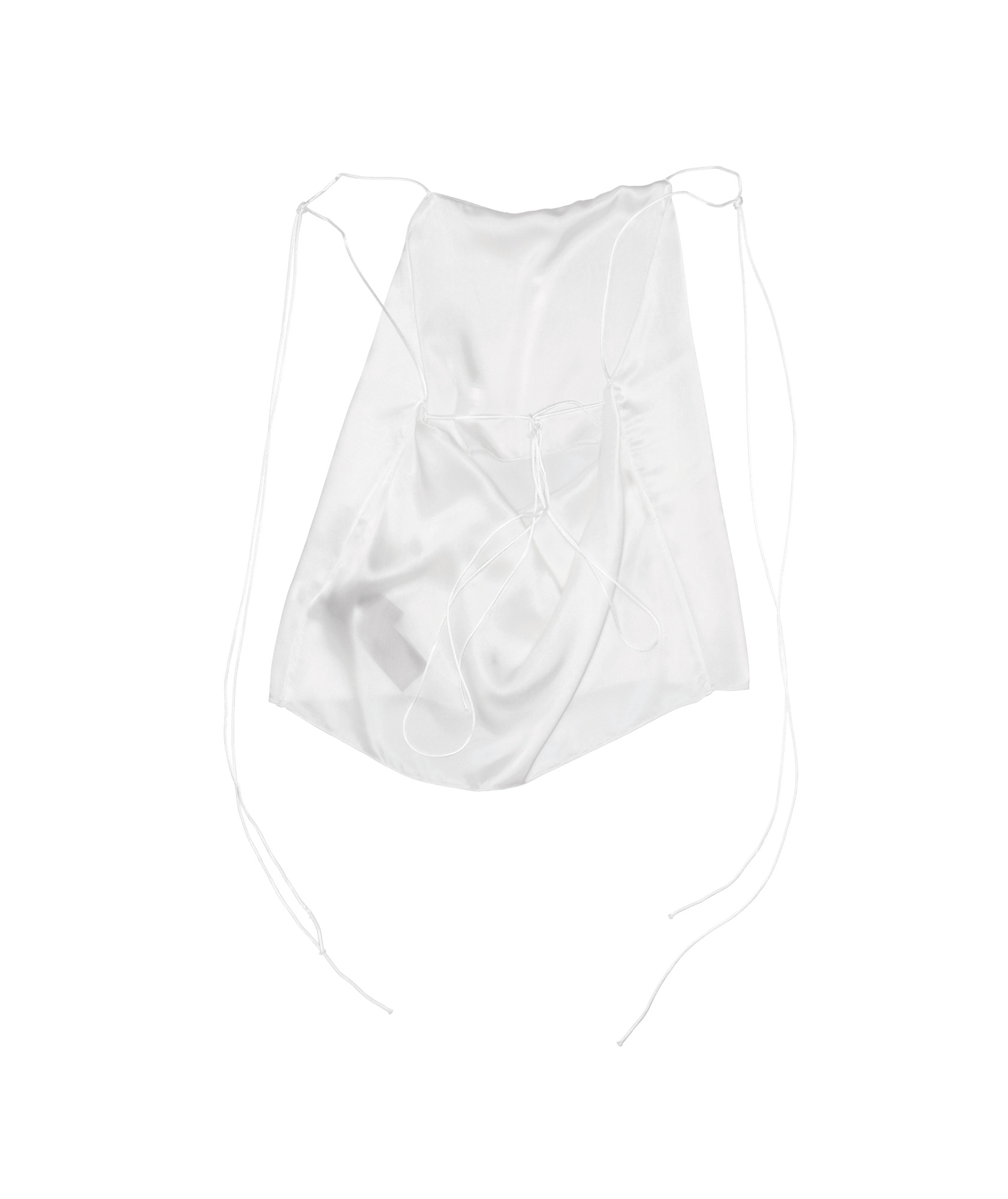 Ann Demeulemeester Heda Slip Open Back Top Satin In White
