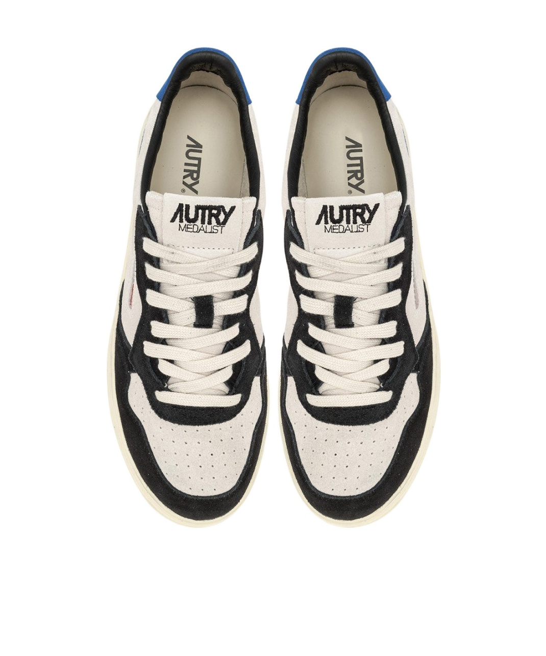 Autry Medalist Low Blue Sneakers With Contrasting Heel And Inserts In Suede Man In Multicolor