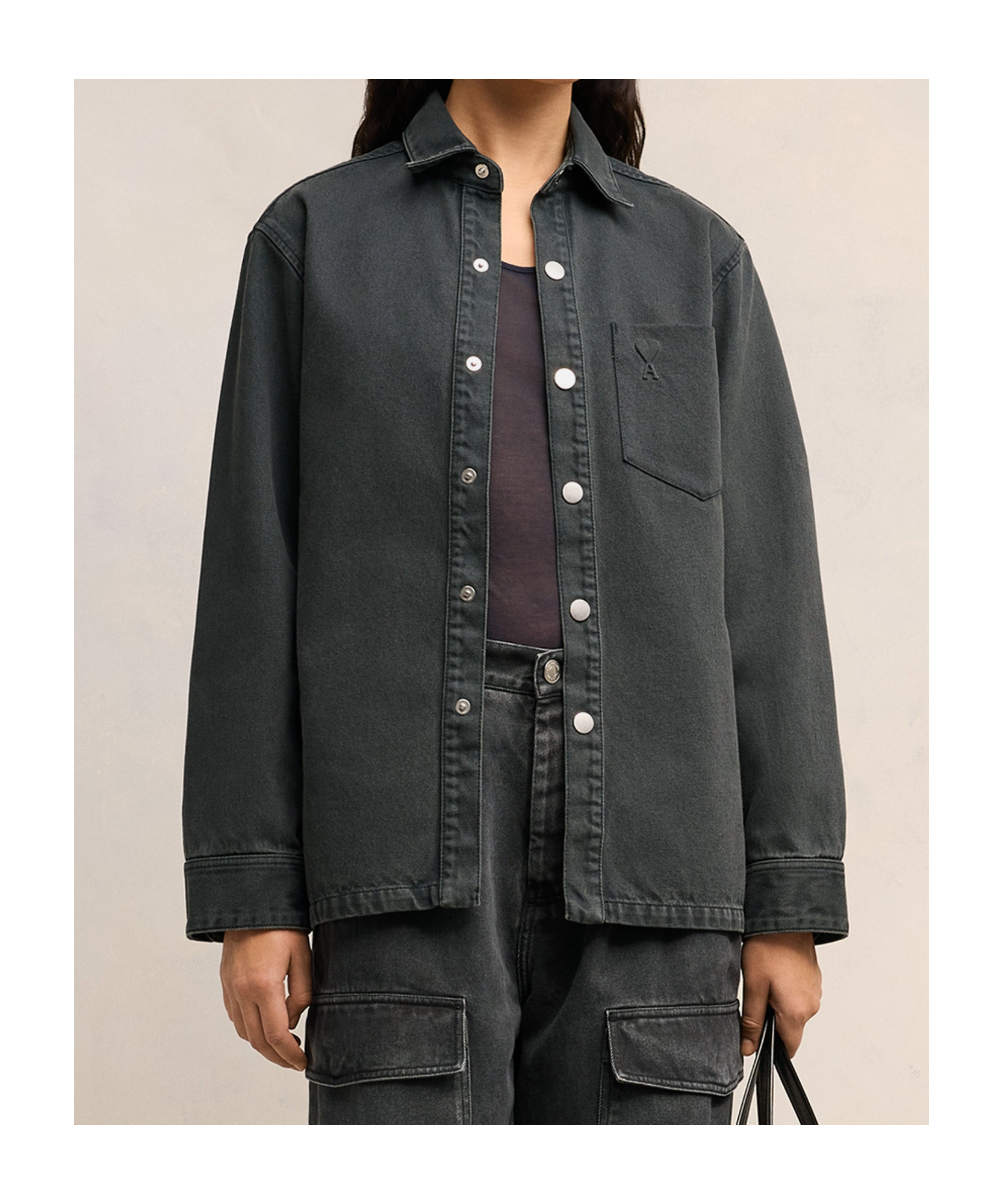 Ami Alexandre Mattiussi Ami Long-sleeved Button-up Jacket In Black