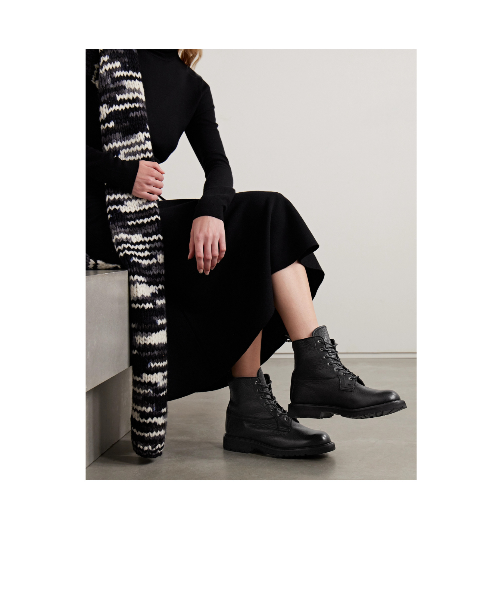 Gabriela Hearst X Trickers Camilla Lace-up Ankle Boots In Black