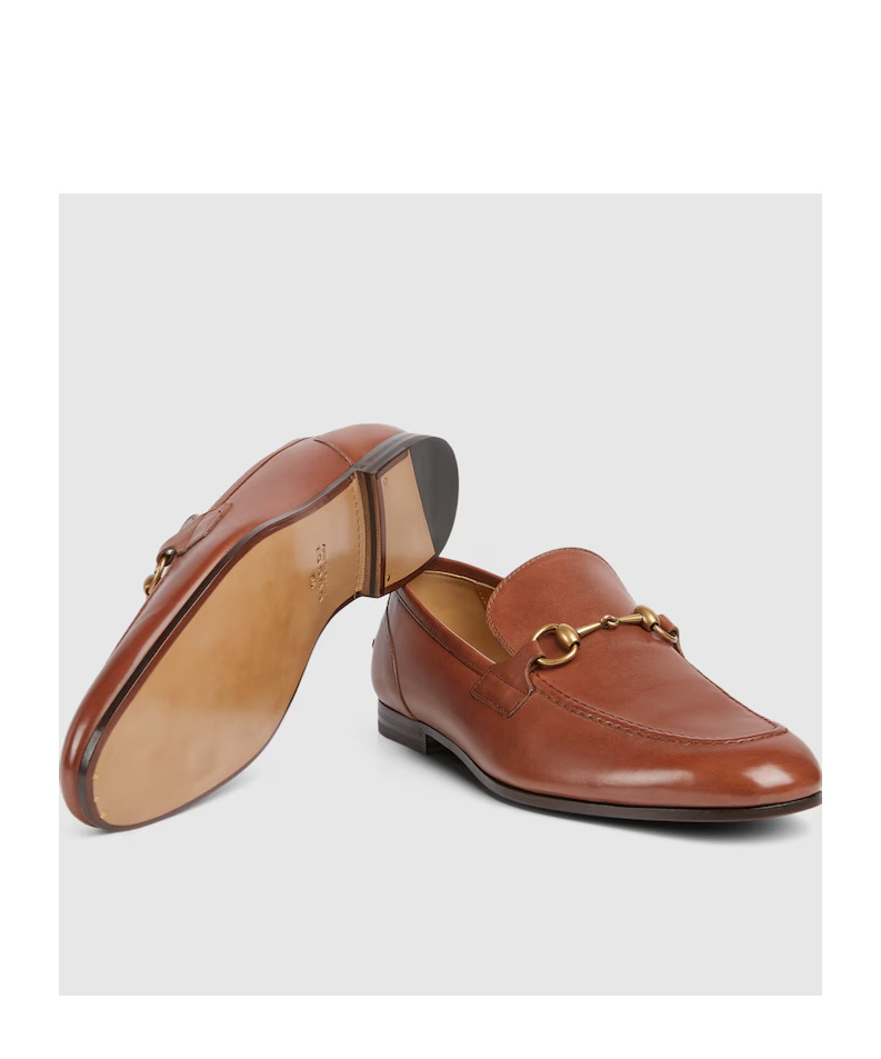 Gucci Jordaan Horse Buckle Loafers In Brown
