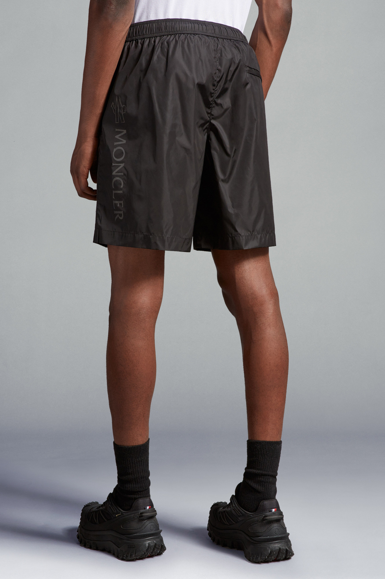 Moncler Logo-patch Swim Shorts In Black