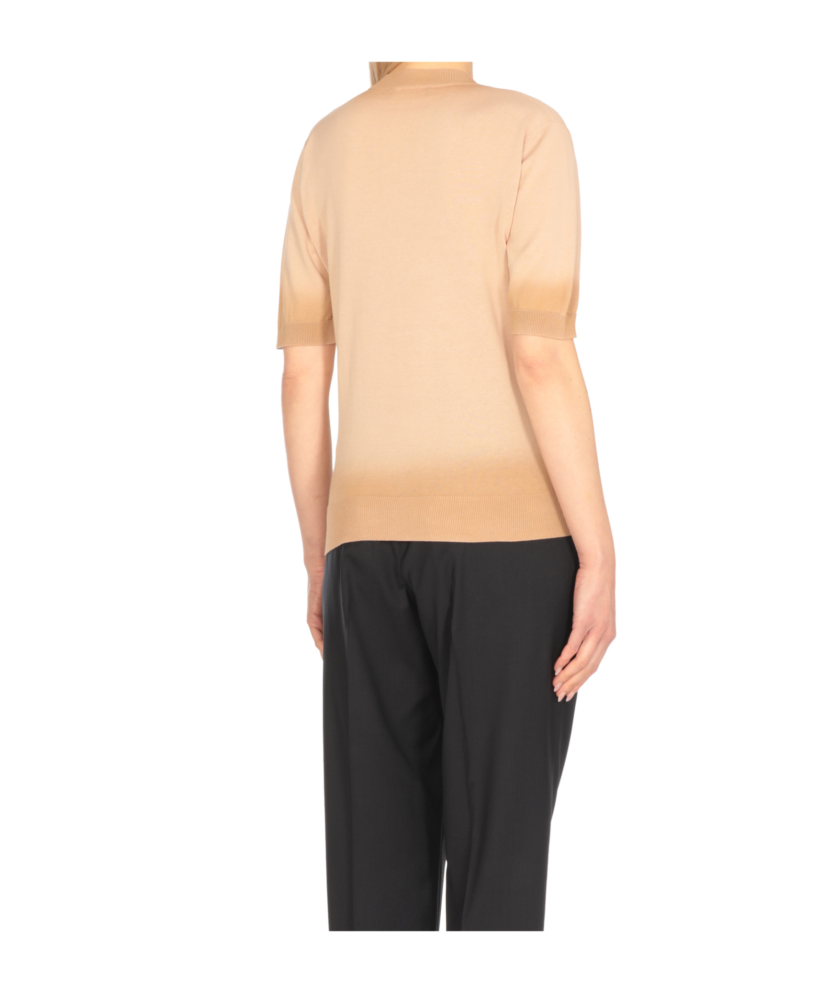 Fabiana Filippi Beige Cotton Sweater With V-neckline In Neutral