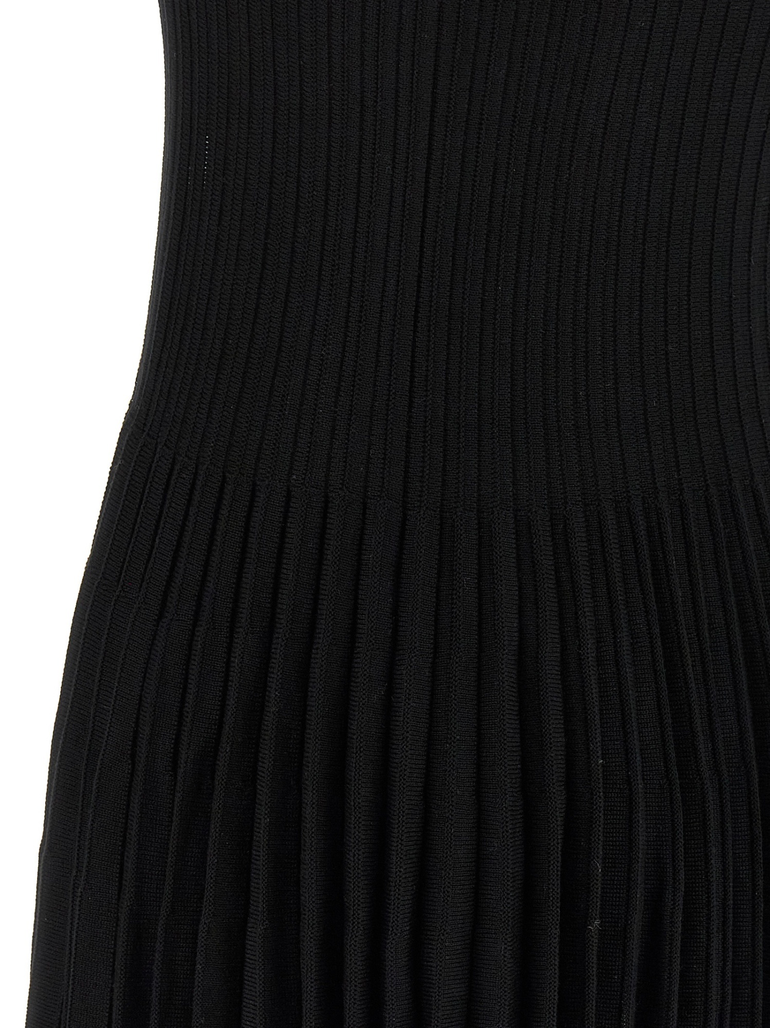 Magda Butrym Ribbed Texture Pleated Skirt Dress In Black