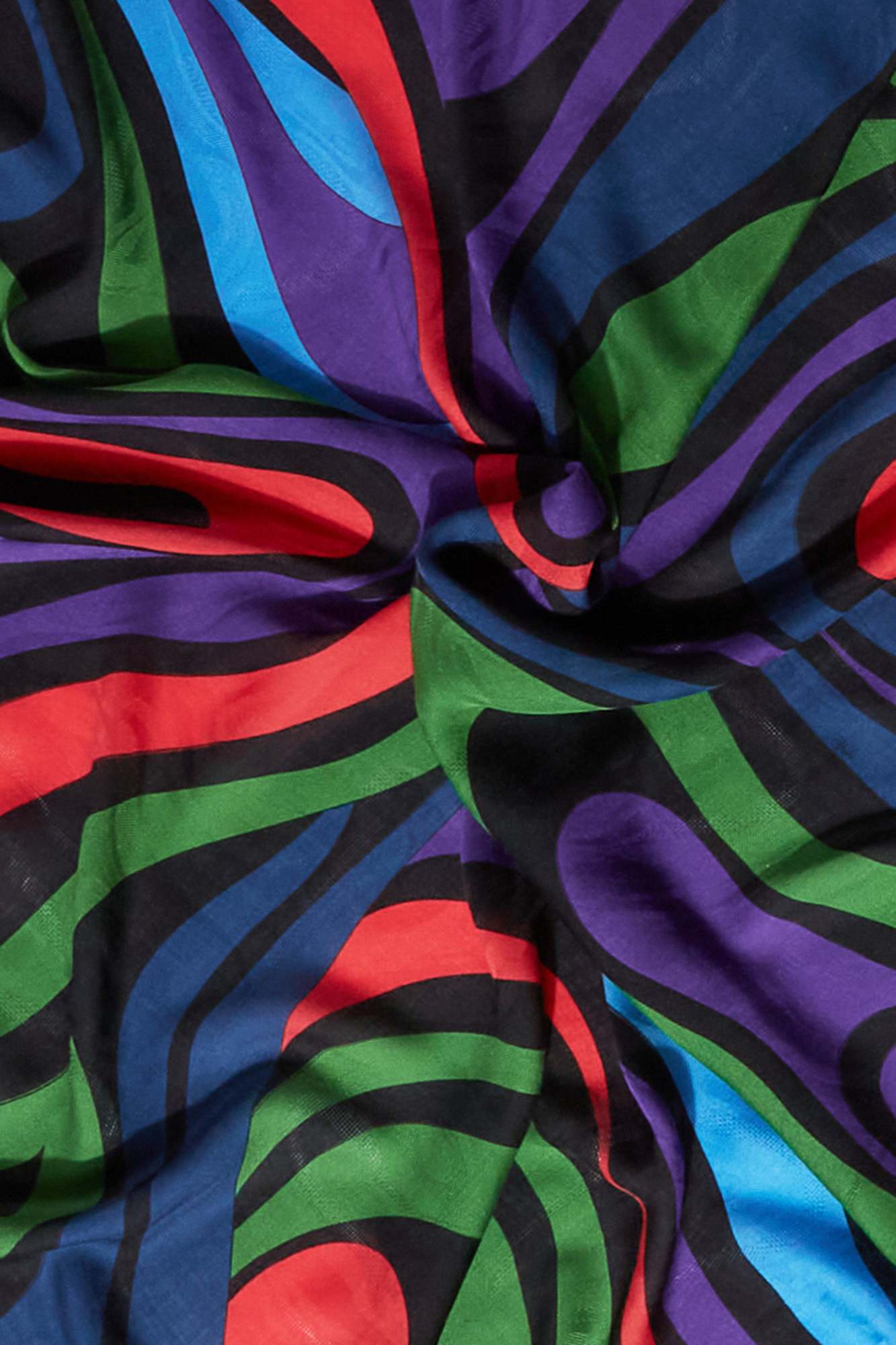 Pucci Marmo Printed Silk Scarf In Black
