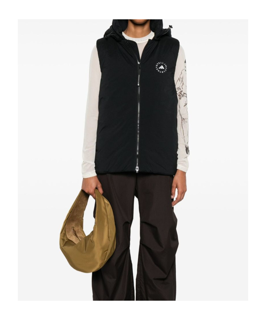 Adidas By Stella Mccartney Adidas By Stella Mc Cartney Hooded Vest In Black
