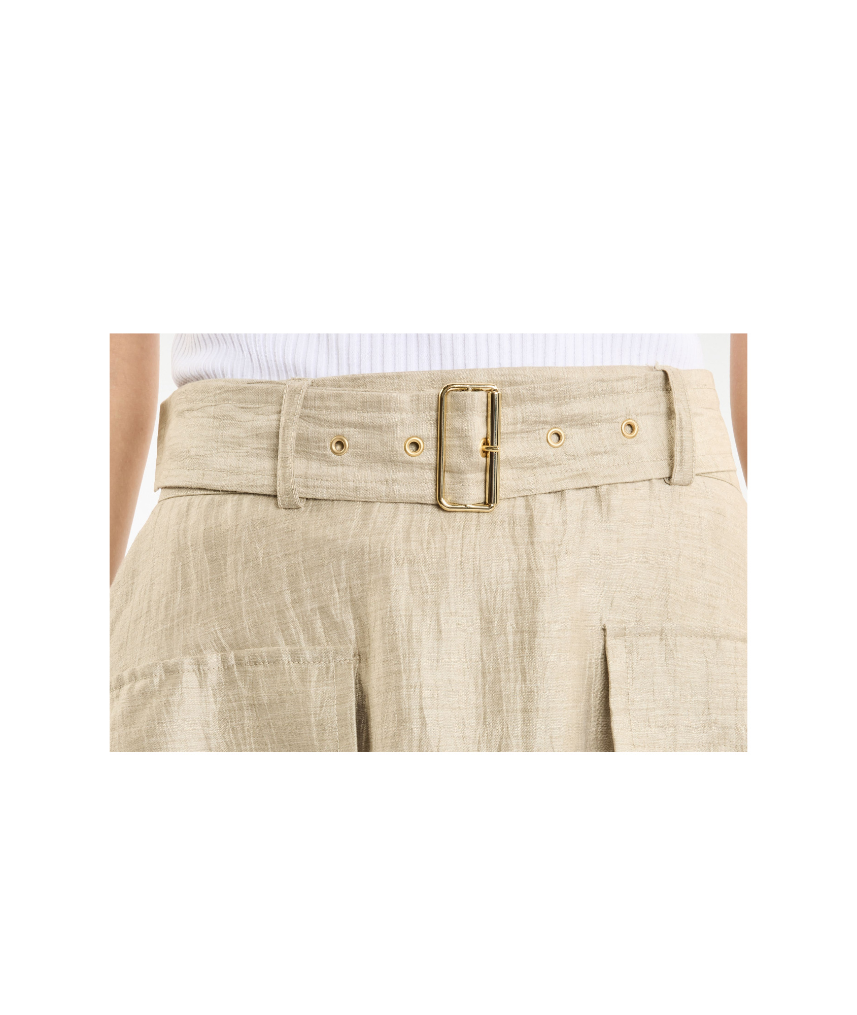 Fay Long Skirt With Belt In Nude