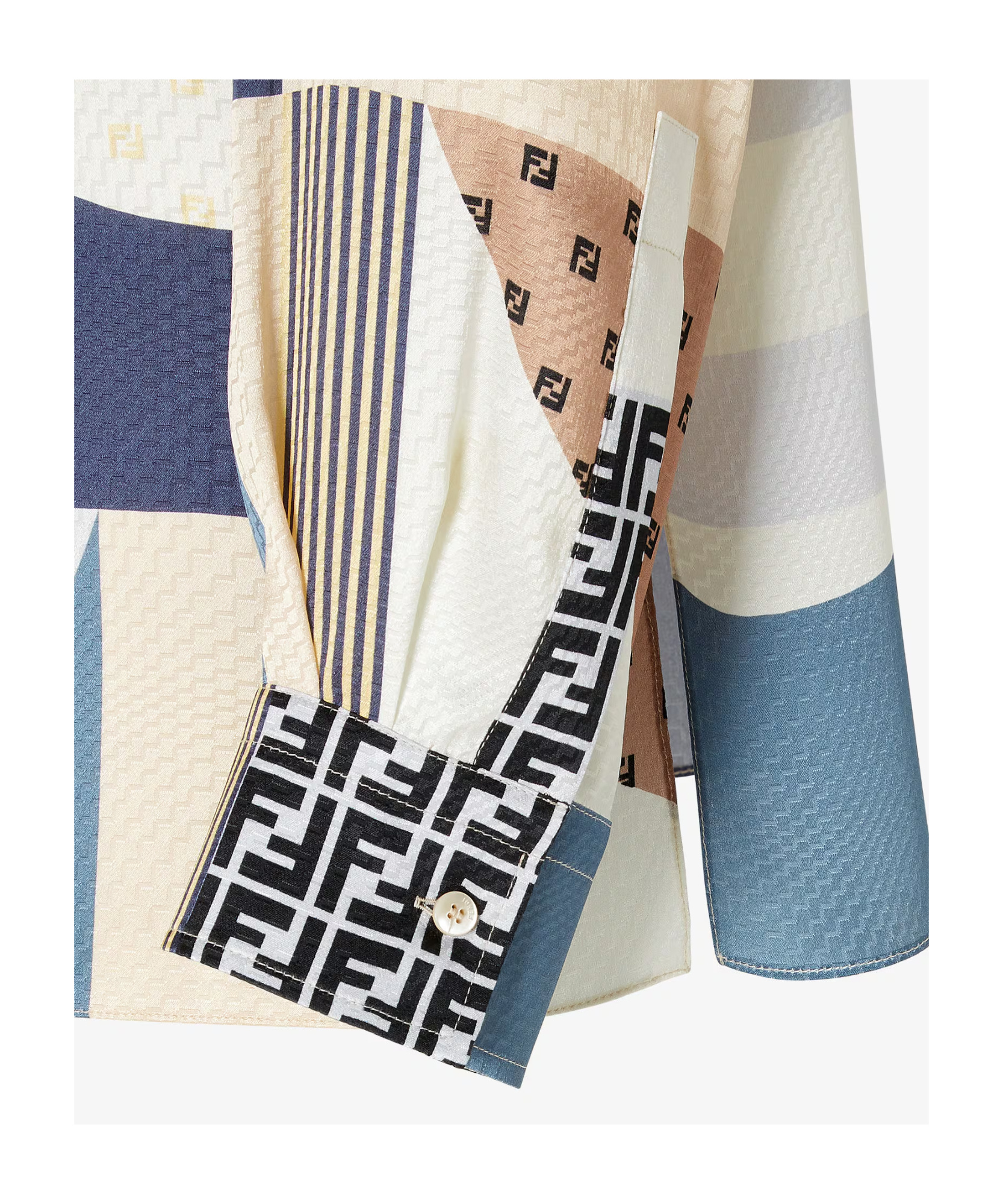 Fendi Camicia In Seta Stampata Donna In Multi