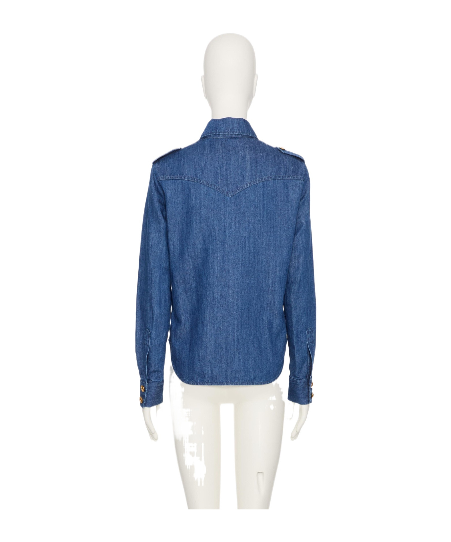 Shop Valentino Lightweight Denim Shirt In Blue