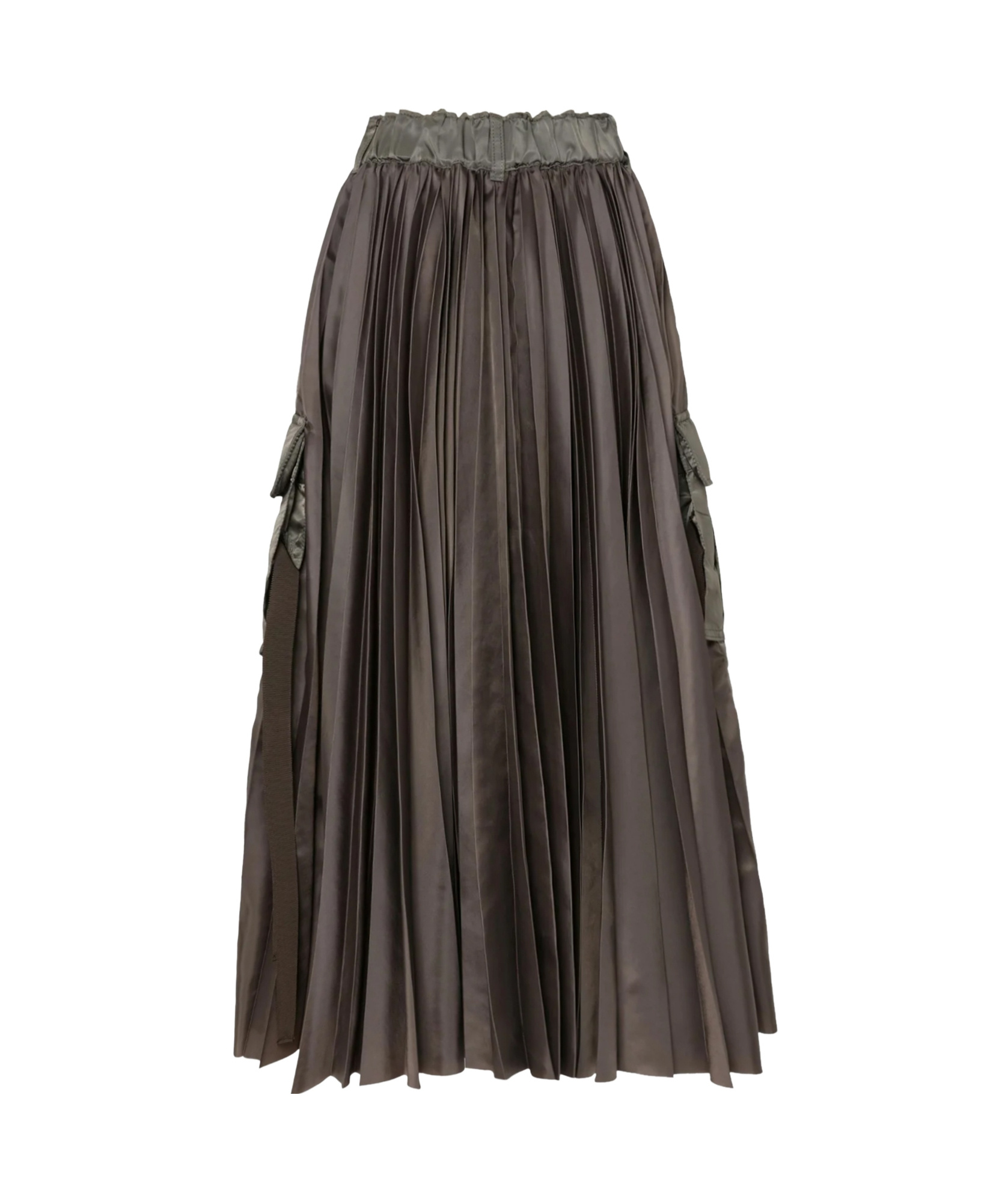 Sacai Twill Skirt In Subtle Beige With Clean Lines In Gray