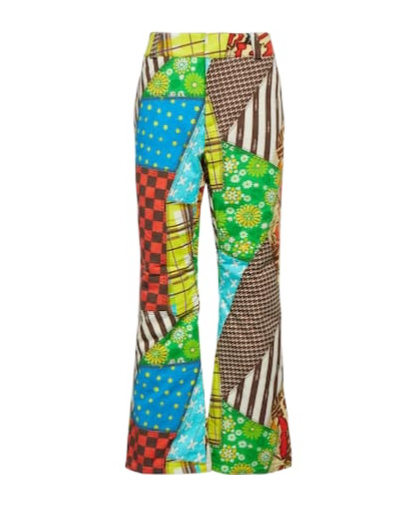 Erl Printed Cotton-blend Flared Pants In Multi