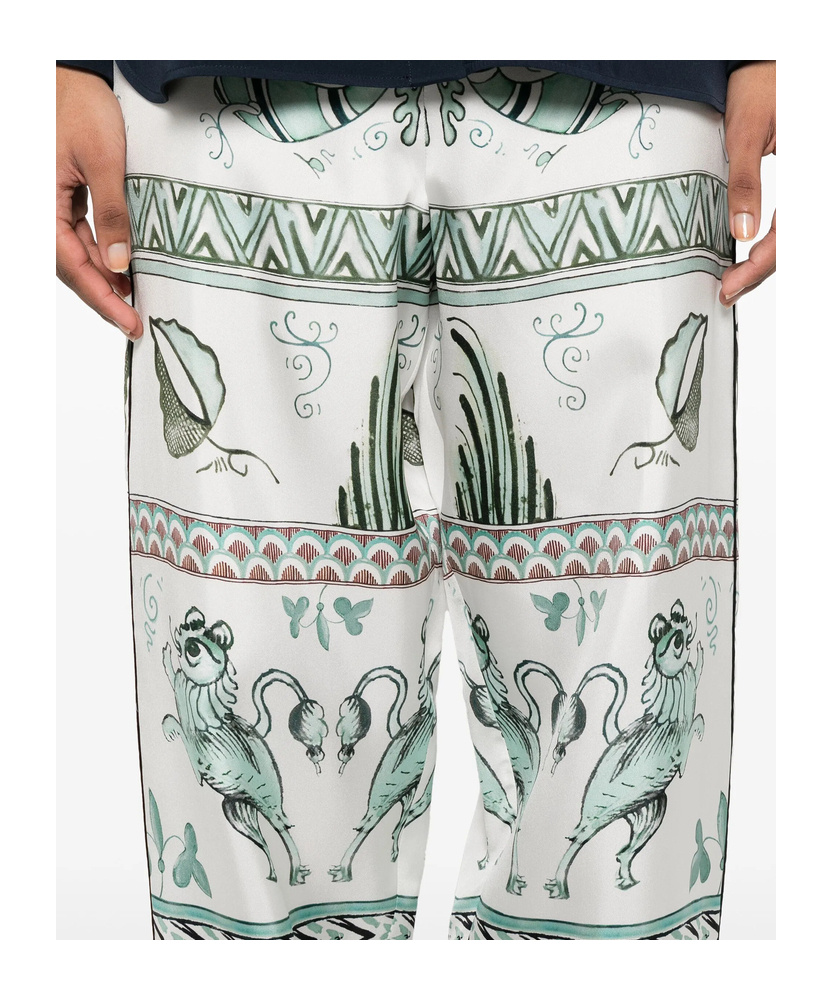 FABIANA FILIPPI FABIANA FILIPPI ALL-OVER PRINTED SATIN TWILL TROUSERS