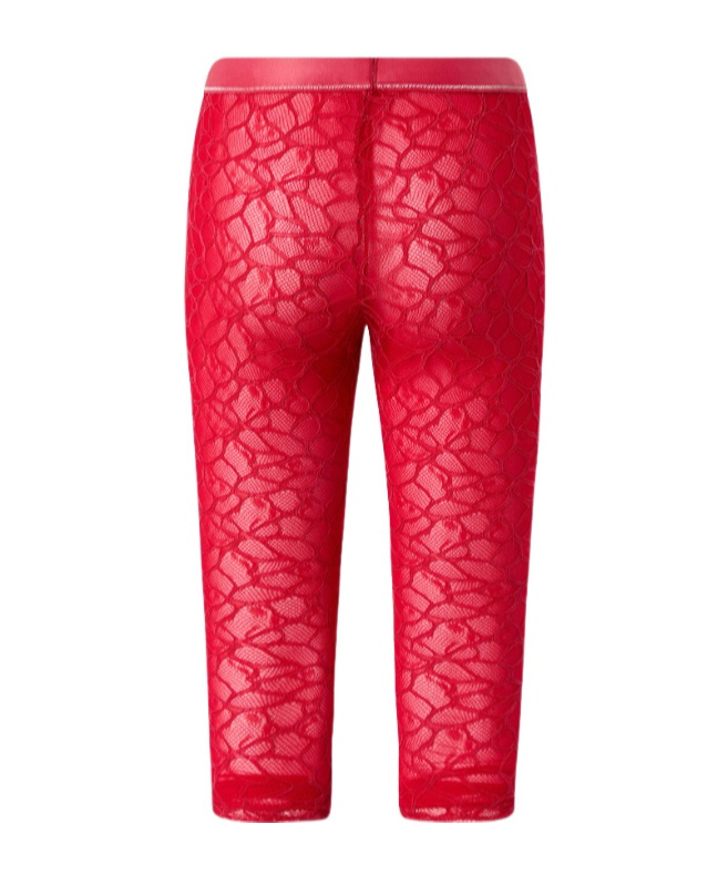Pinko Knee-high Leggings In Stretch Lace In Red
