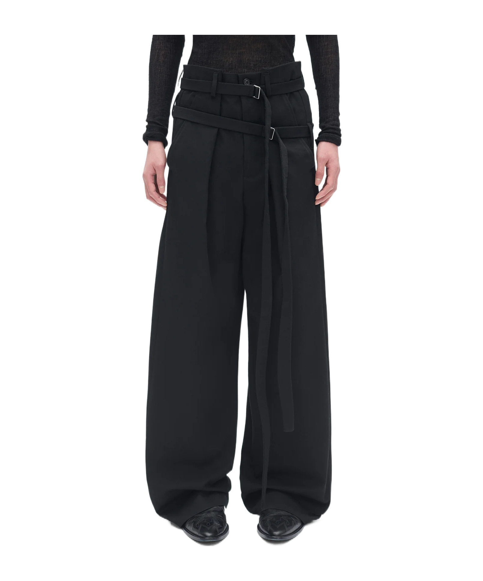 Ann Demeulemeester Belt Loop Casual Pants In Black