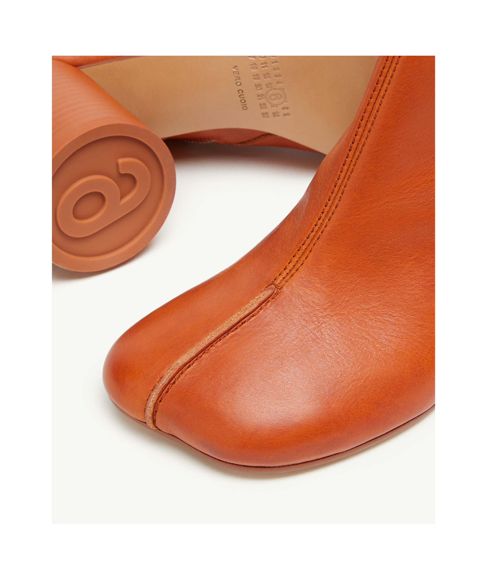 Mm6 Maison Margiela Tan Stitch-out Leather Ankle Boots In Brown
