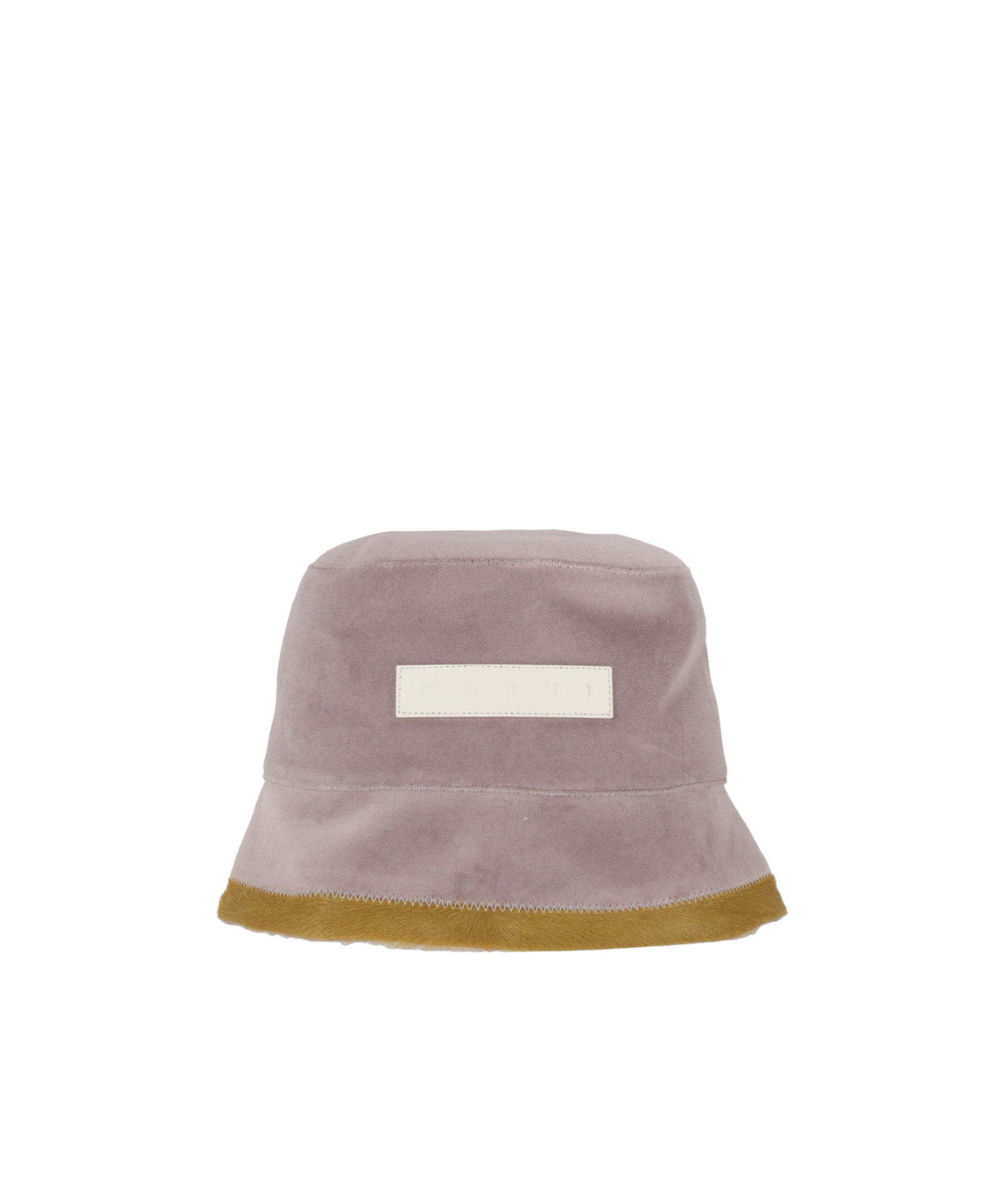 Marni Logo-patch Trim Bucket Hat In Gray