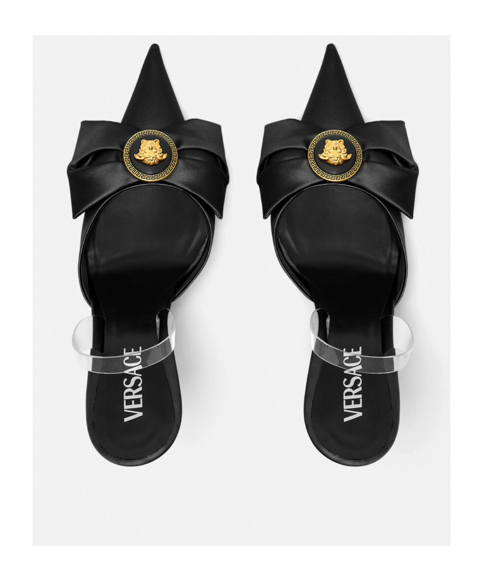 Versace Black Alia Slingback Heels In Black