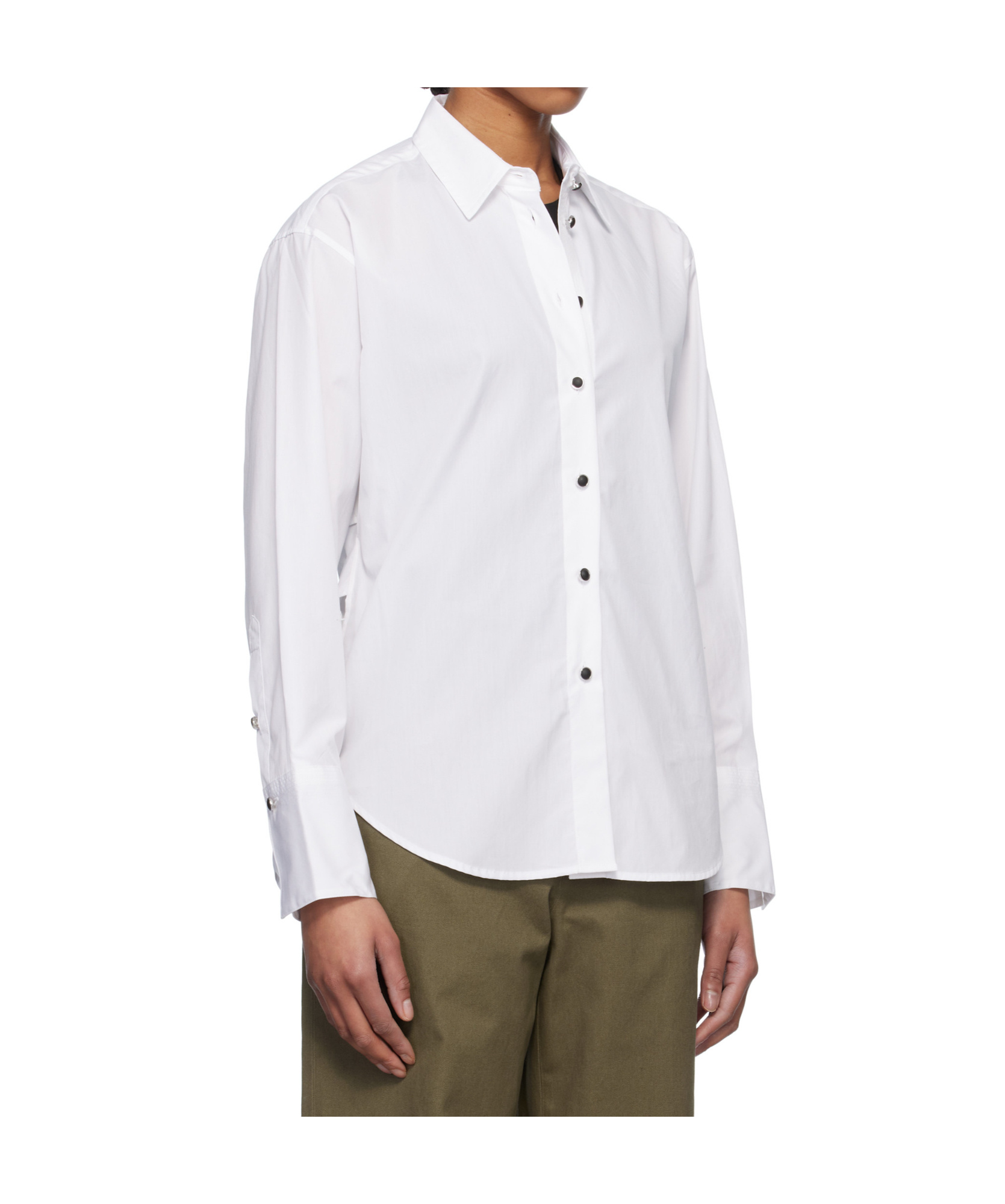 Rag & Bone Lapel Long Sleeve Shirt In White