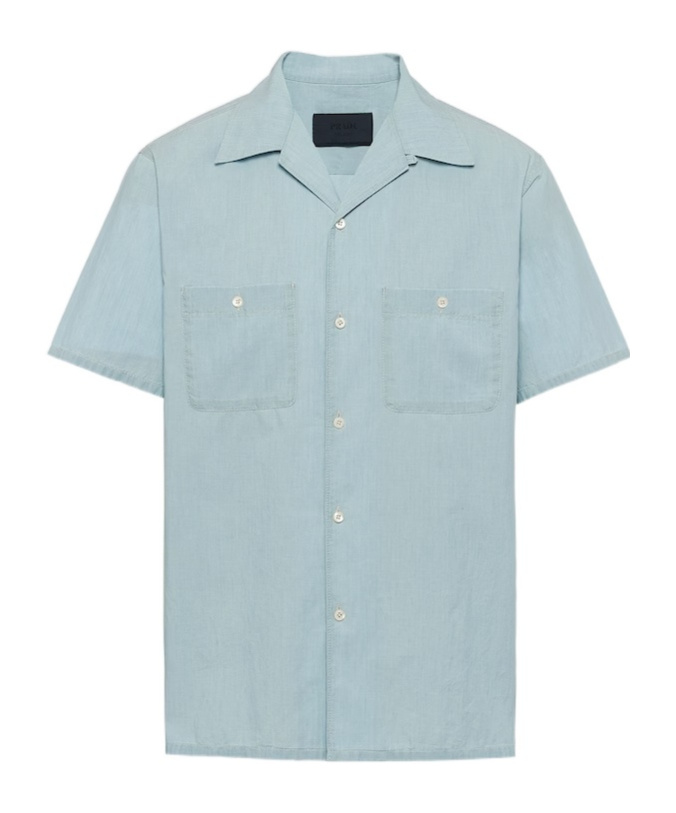 Prada Chambray Shirt In Blue
