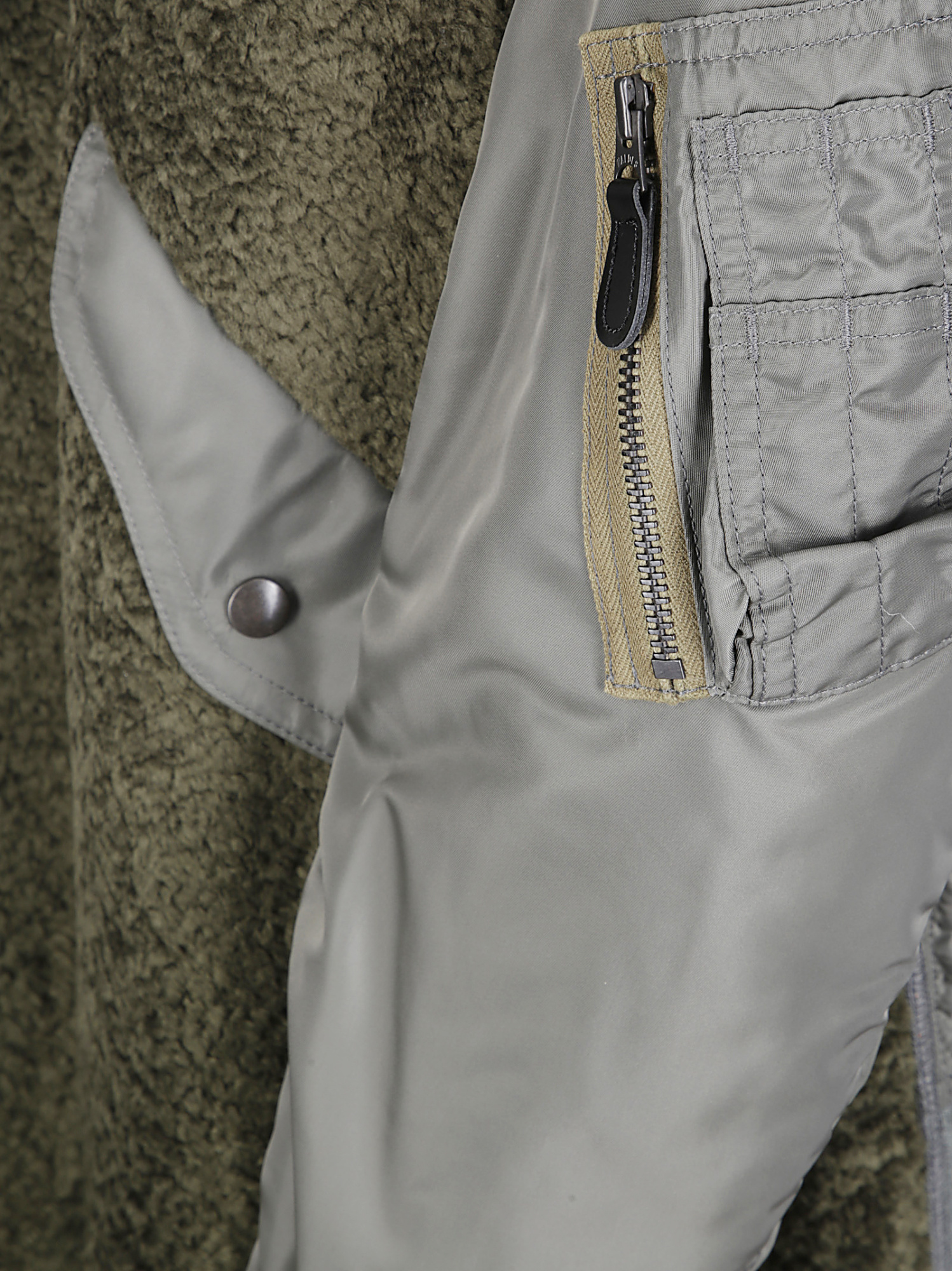 Junya Watanabe Two Tone Midi Bomber Coat In Multi