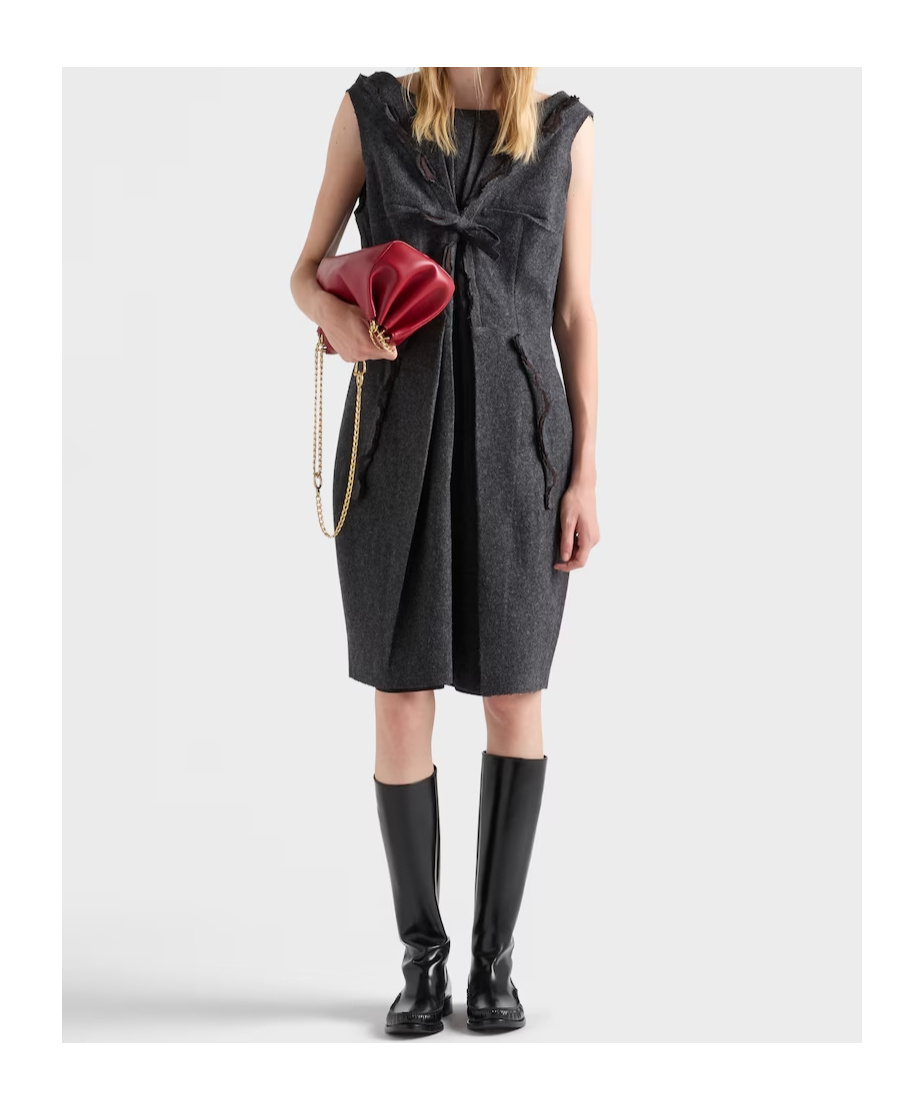 Prada Shetland Wool Dress In Gray