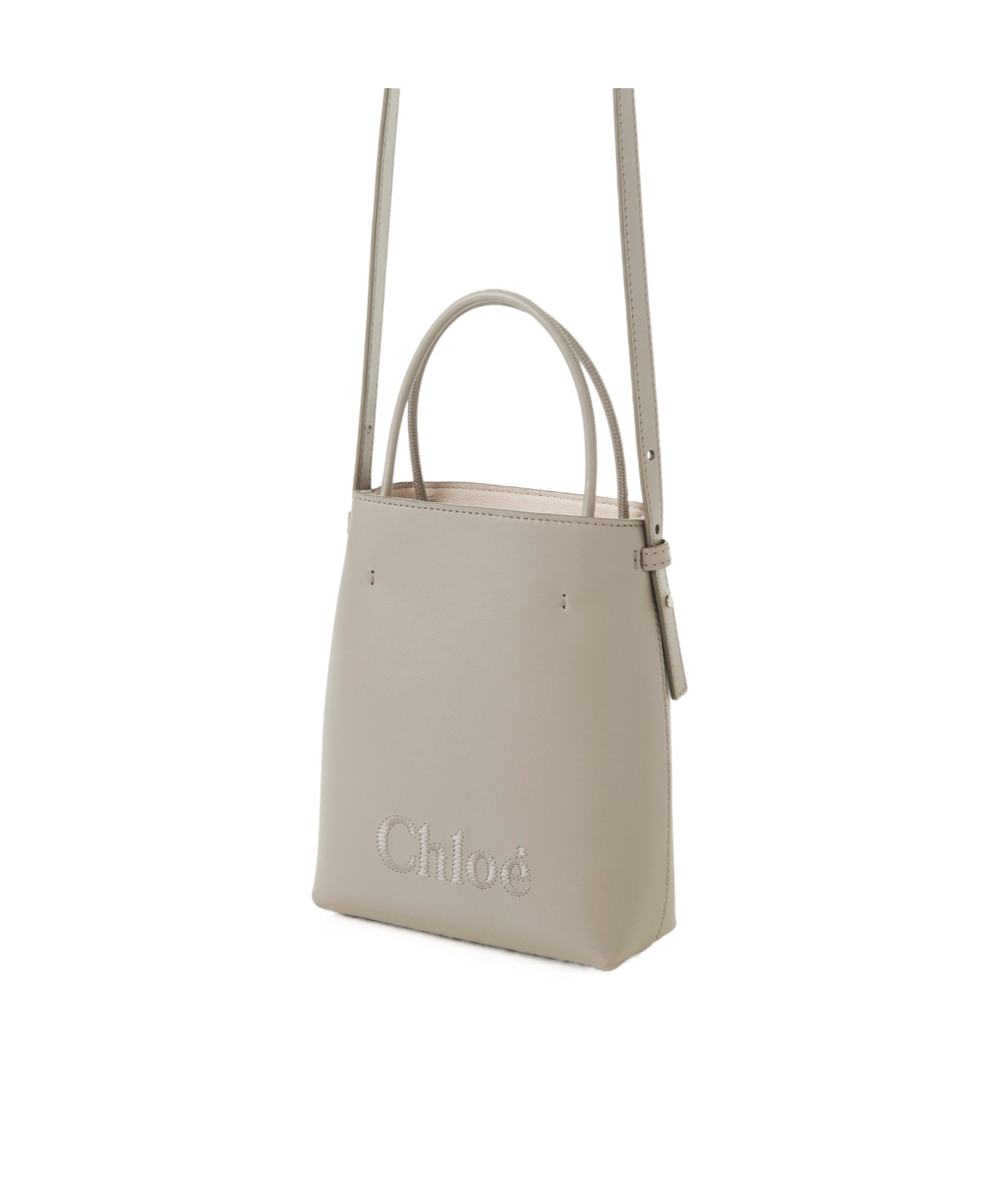 Chloé Micro Sense Tote Bag In Nude