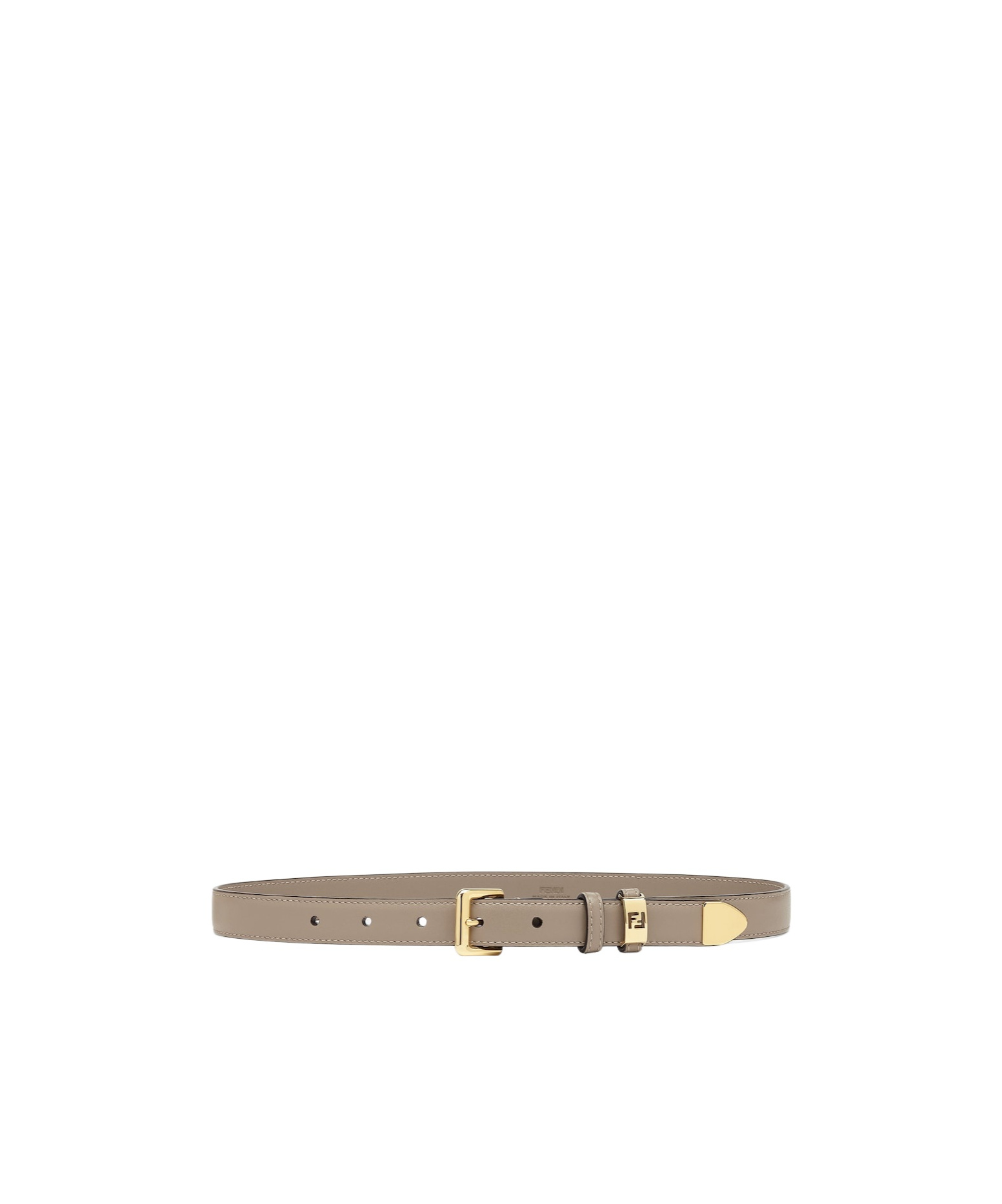 Fendi Double Ring Square Buckle Waist Belt In Nude