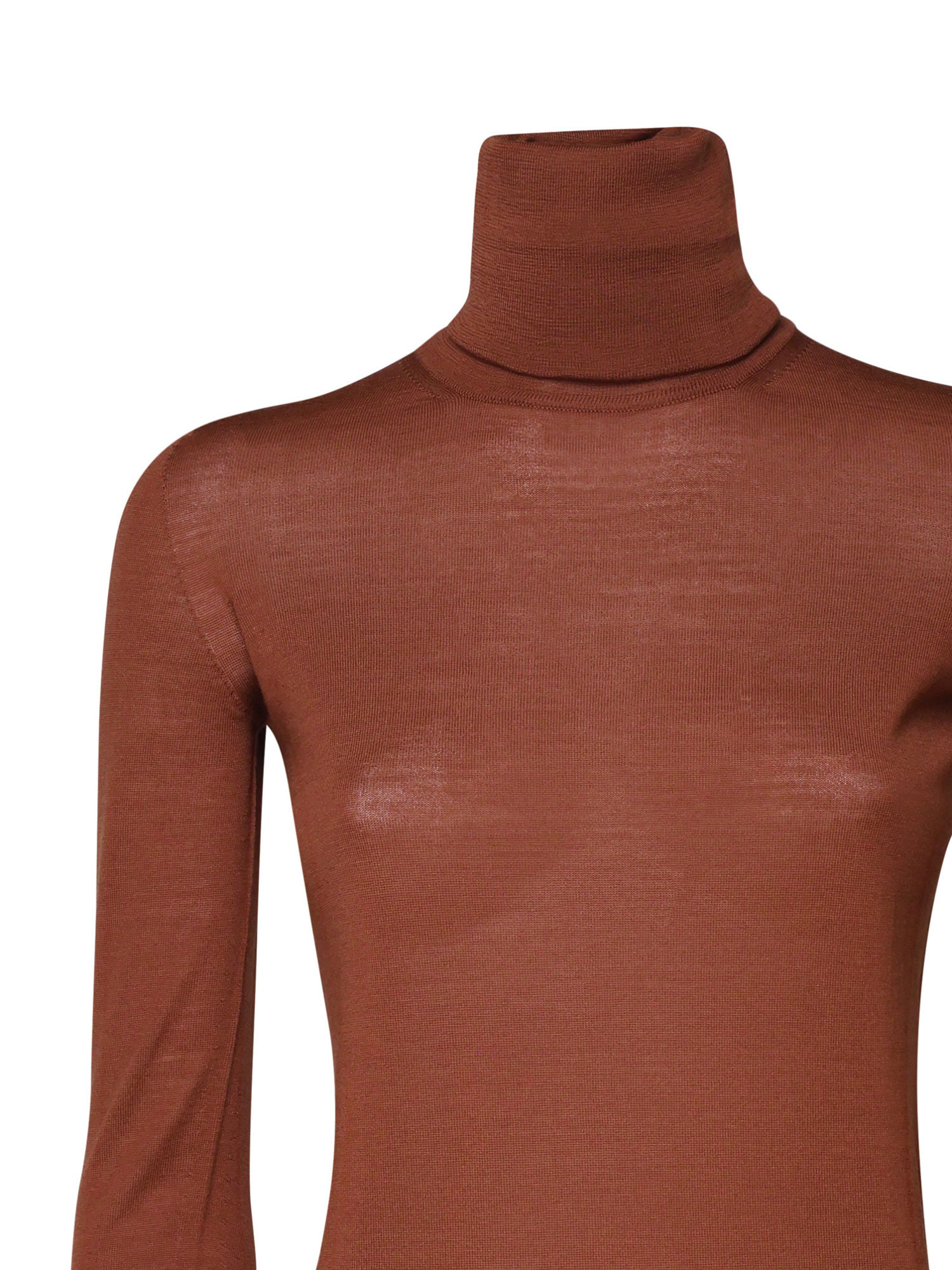 Max Mara Long-sleeved Sweater In Brown