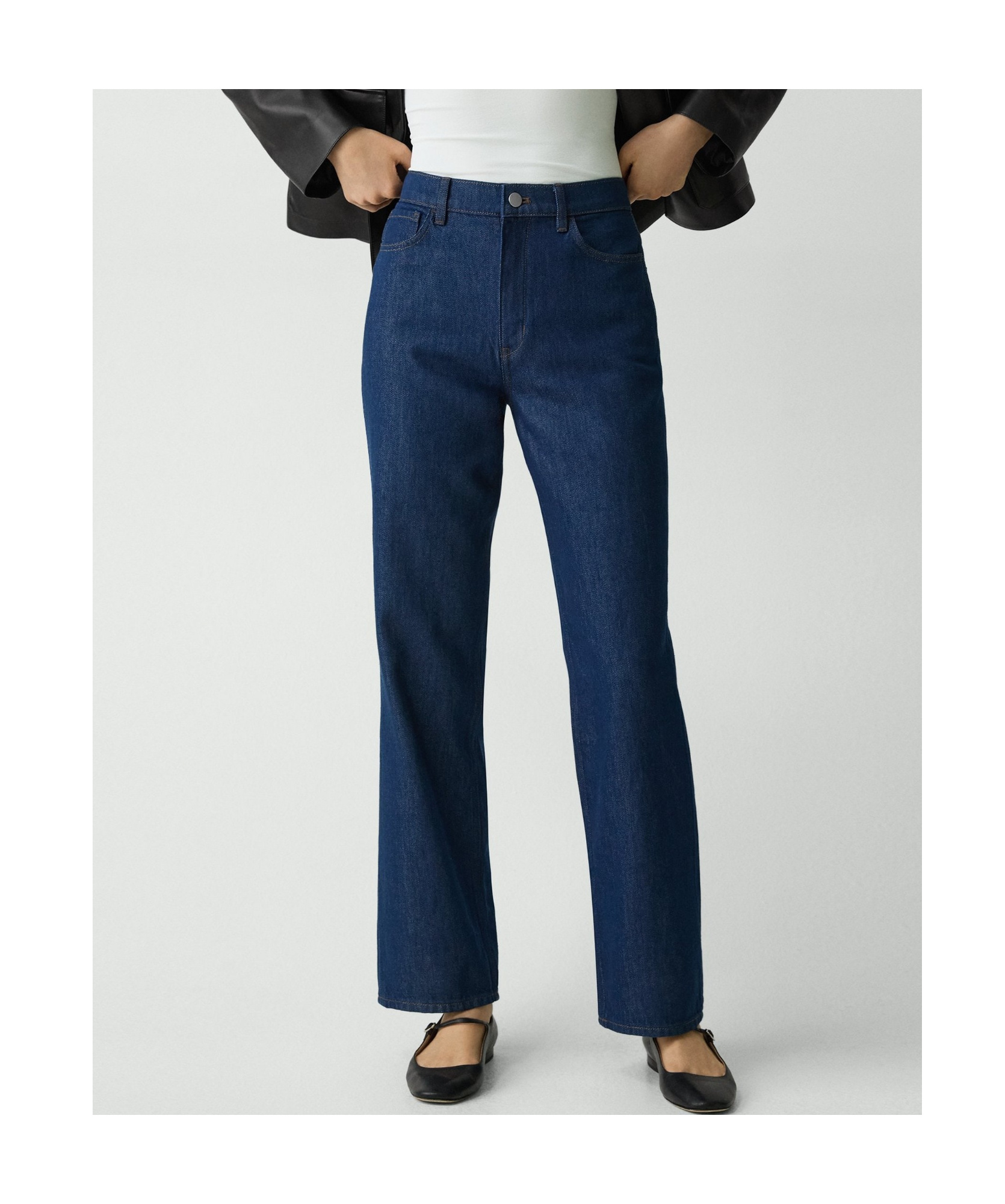 Theory High Waist Relaxed Fit Straight Leg Jeans