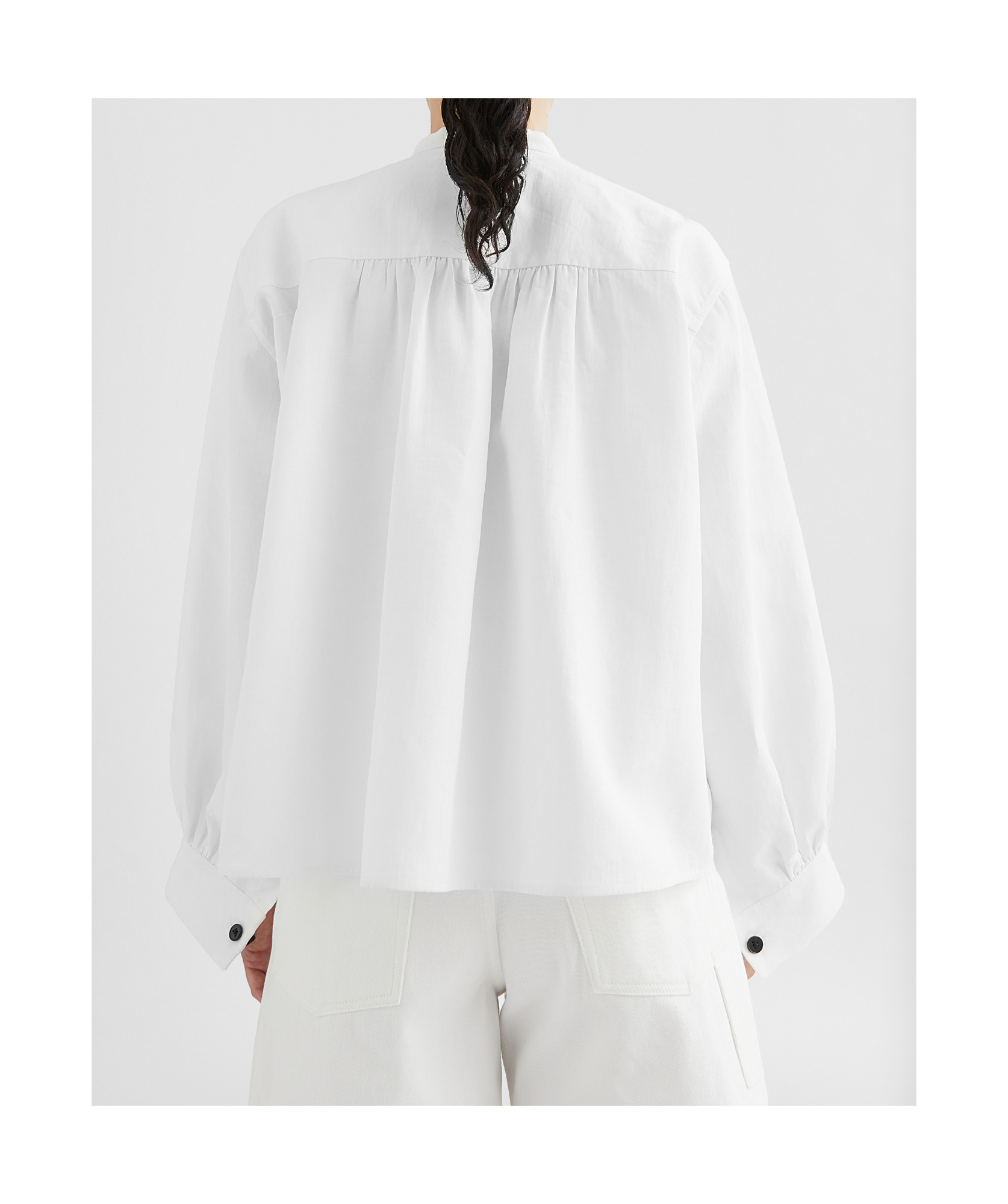 JIL SANDER LINEN PLEATED SHIRT