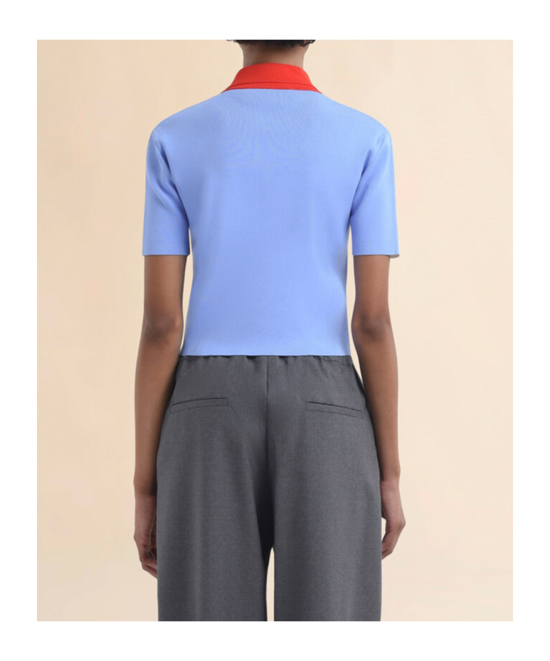 Marni White Technical Viscose Polo With Contrasting Back Panel In White
