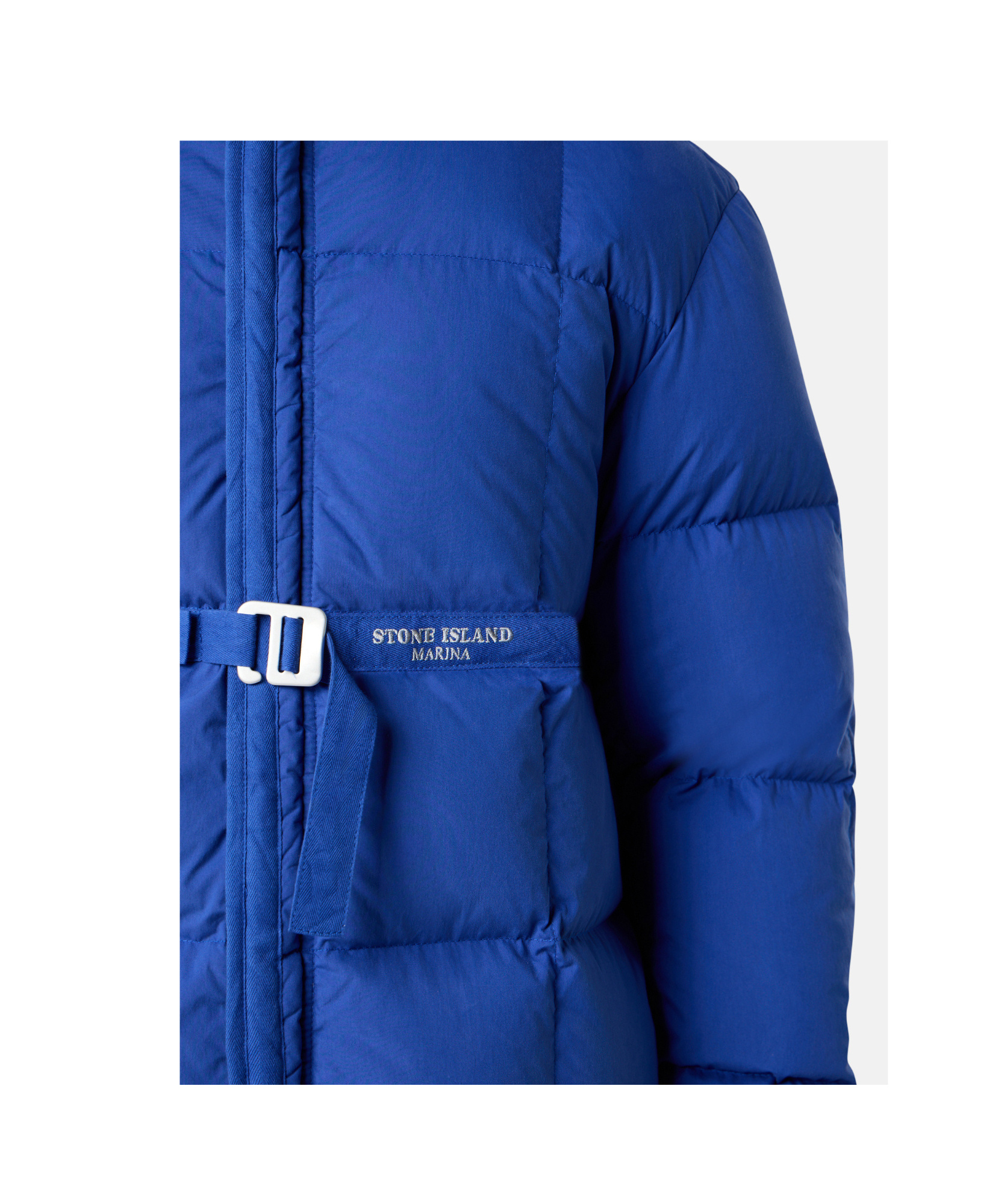Stone Island Hooded Down Jacket With Anti-drop And Snap Pockets In Blue