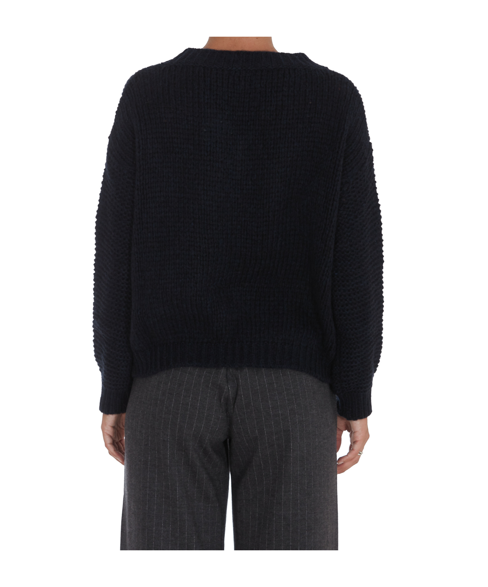 Roberto Collina V-neck Long-sleeved Sweater In Black