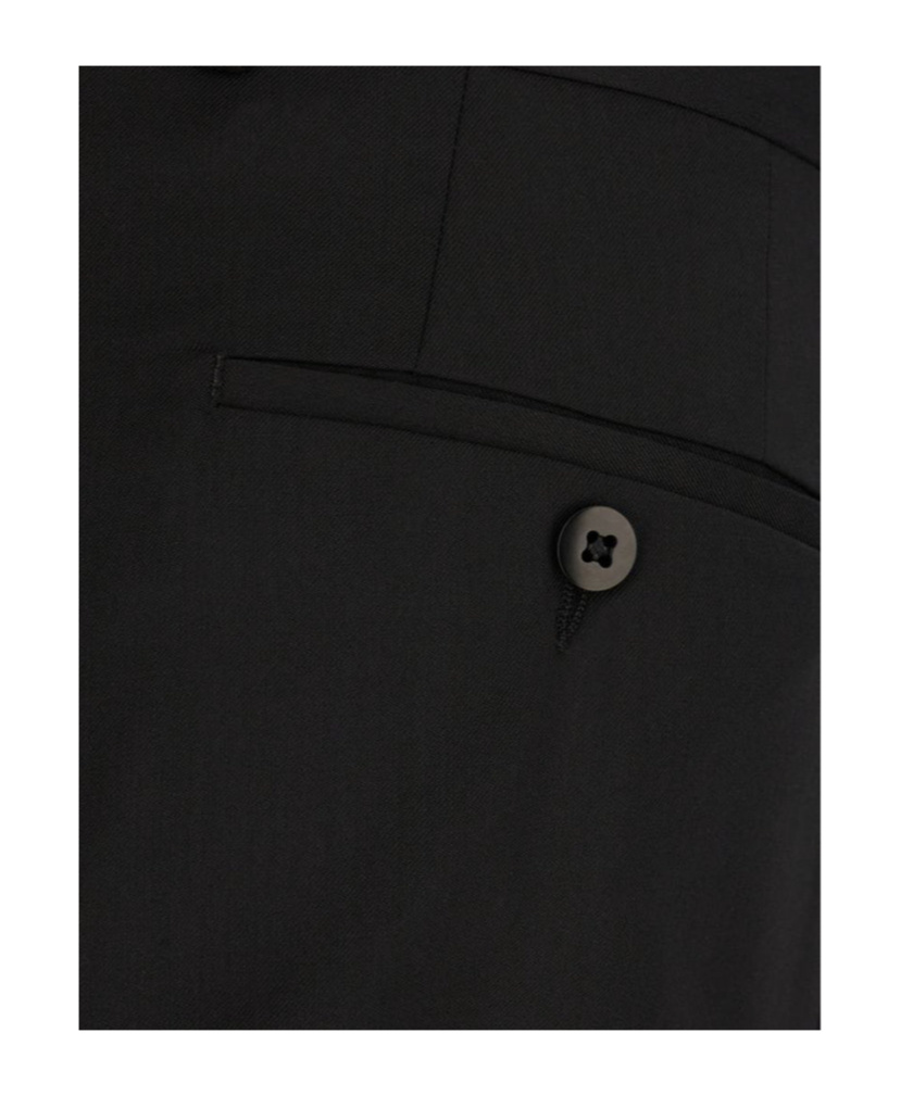 Shop Zegna Black Wool Blend Pants