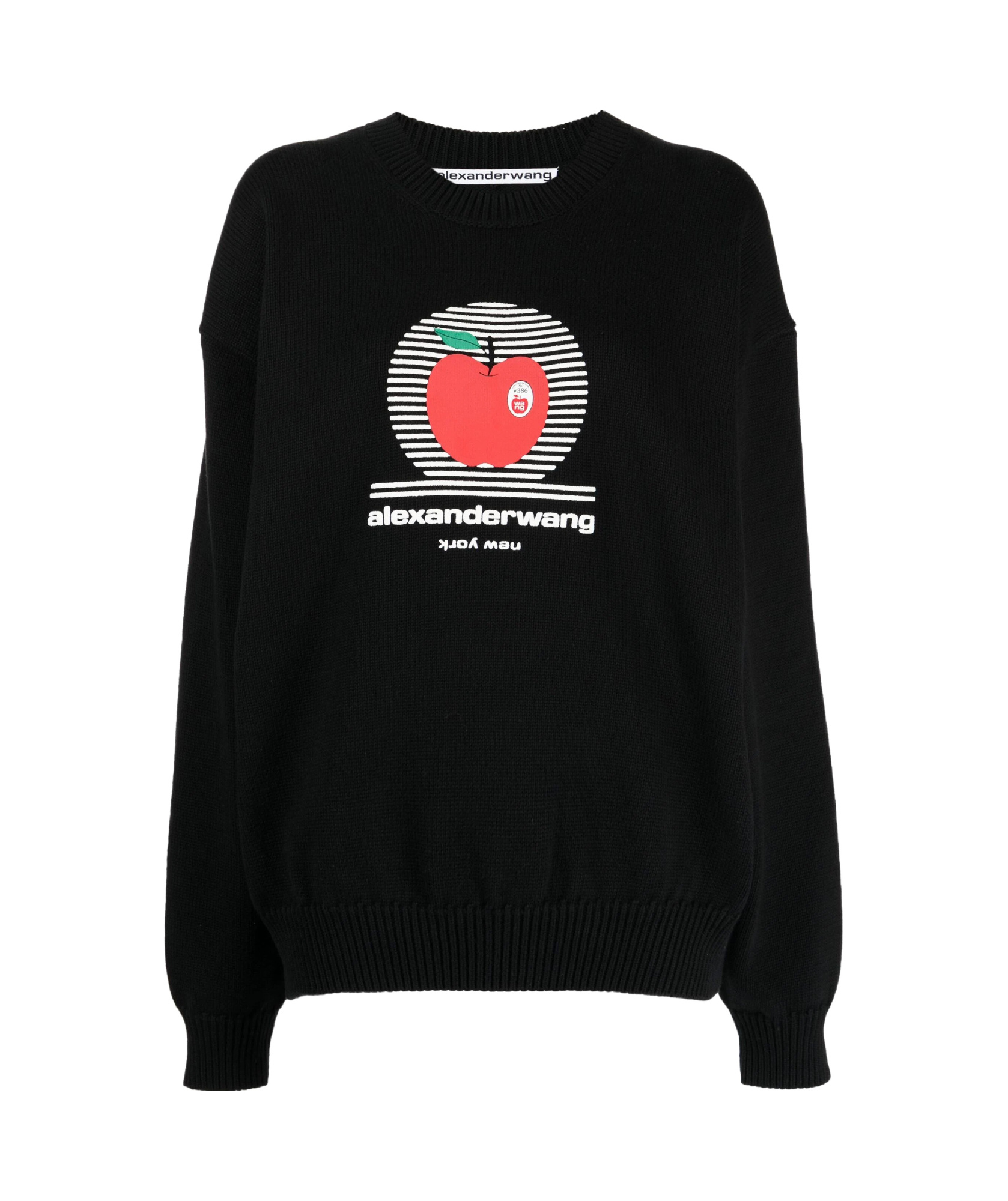 Alexander Wang Logo Pattern Sweater In Black