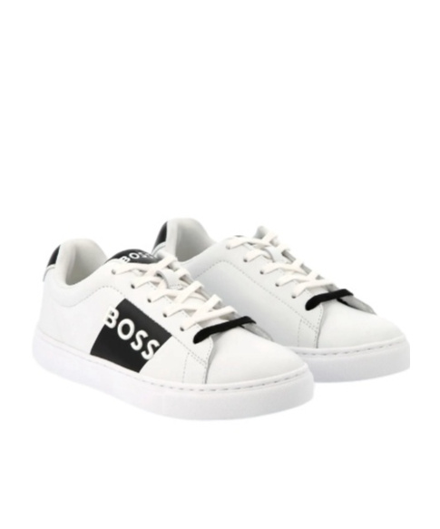 HUGO BOSS LOGO-EMBOSSED SNEAKERS