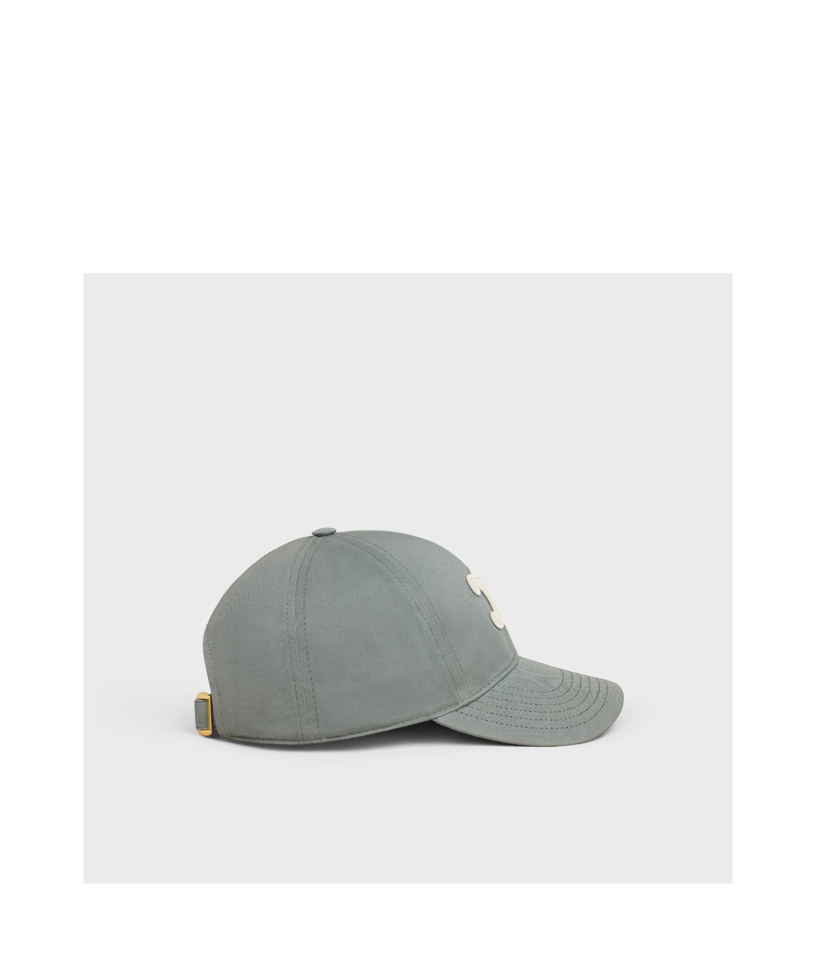 Celine Triomphe Washed Cotton Baseball Cap In Blue-gray