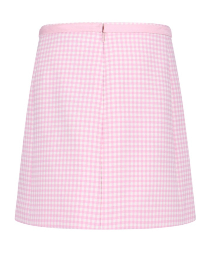 Versace Medusa Biggie Gingham-check Miniskirt In Pink
