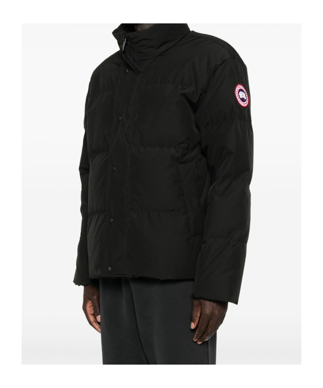 Canada Goose Bayview Logo Patch Down Jacket In Black