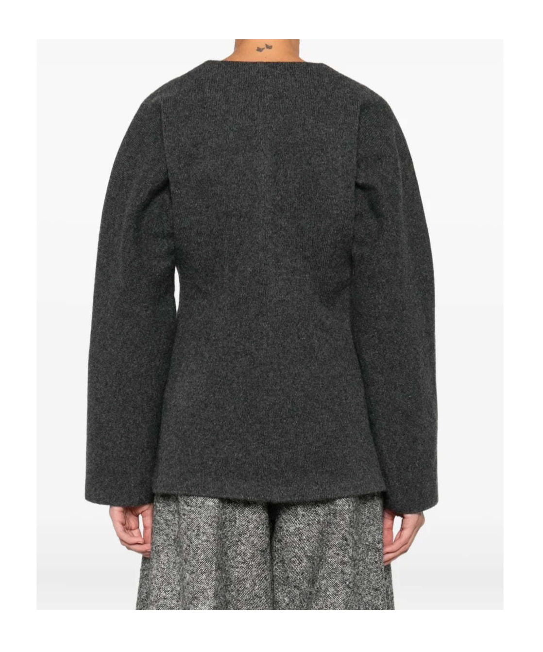 Rohe Mandarin Crew-neck Cardigan In Gray