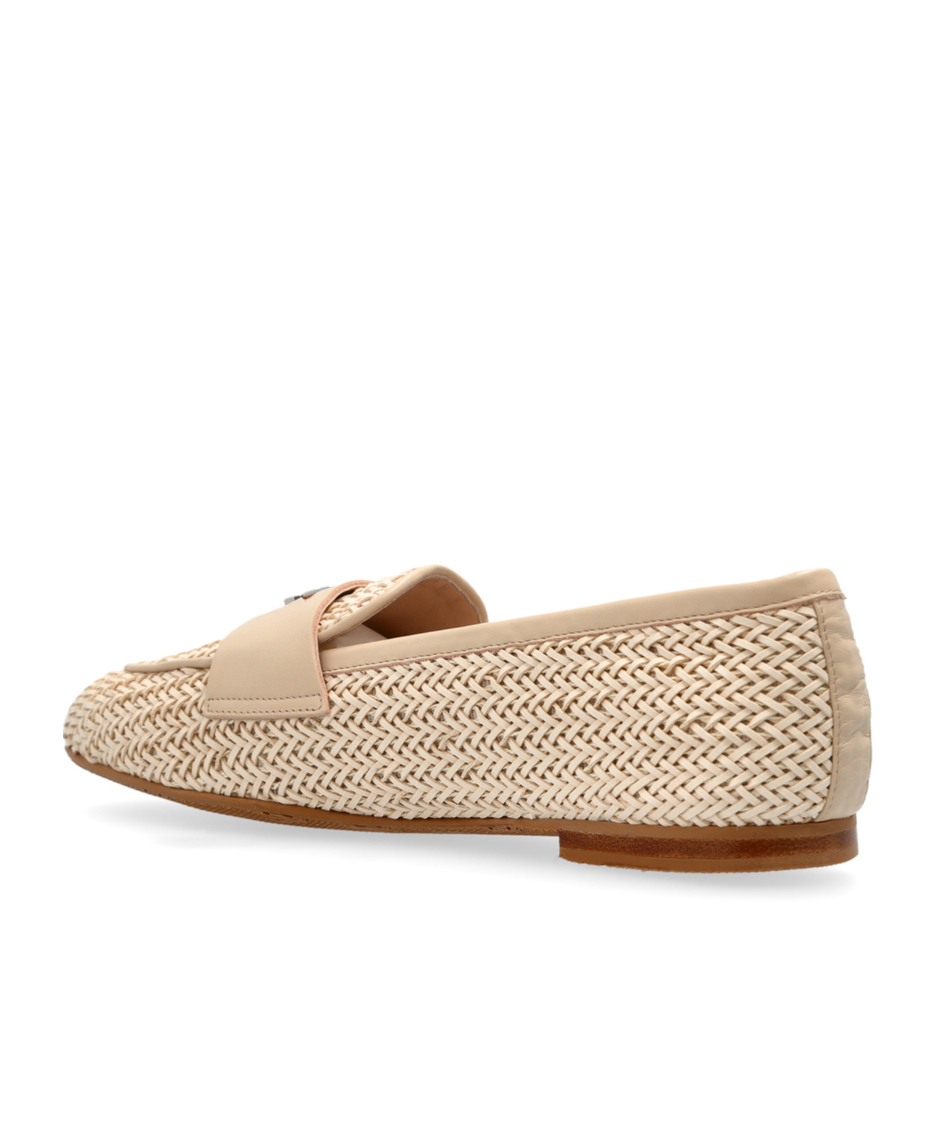 Casadei Round Head Loafer Shoes In Nude